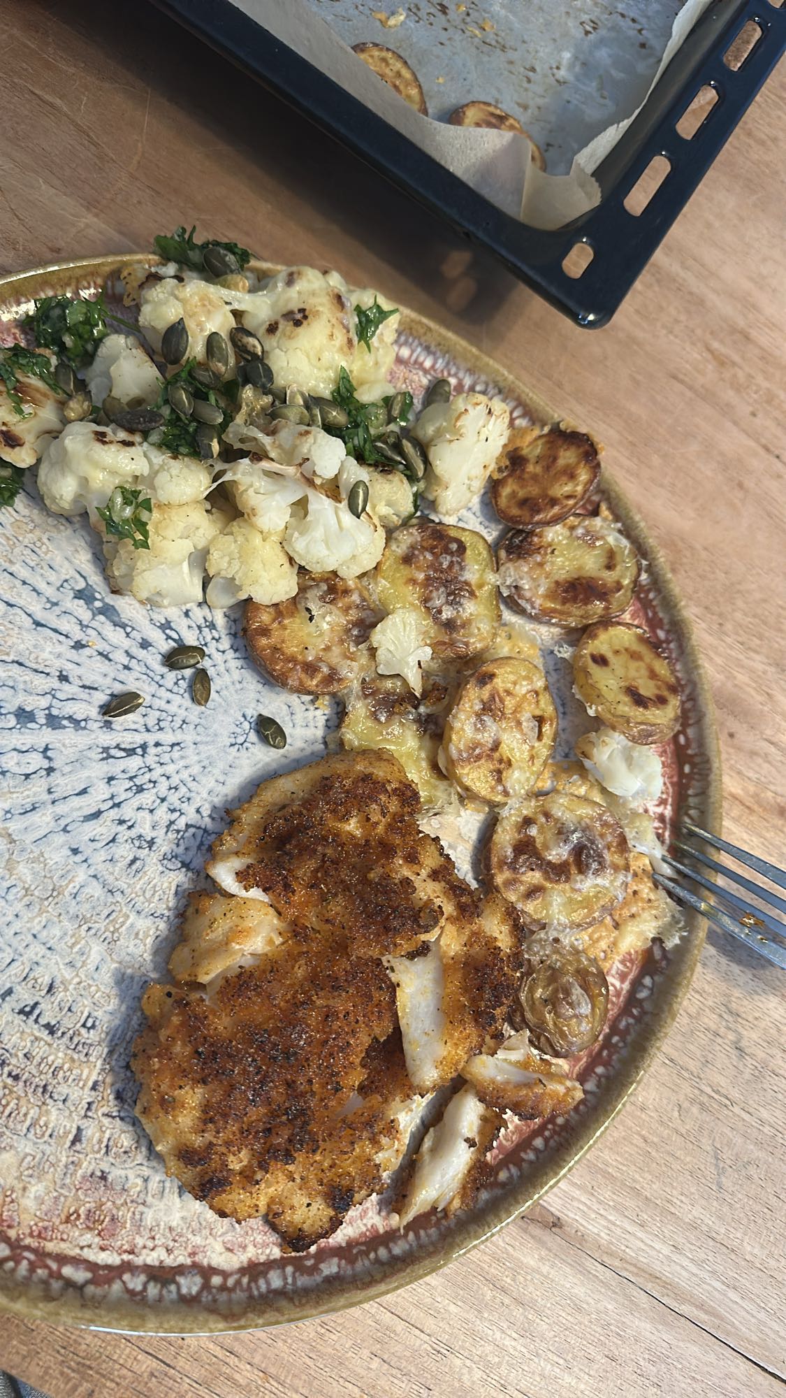 Gebakken vis met groenten