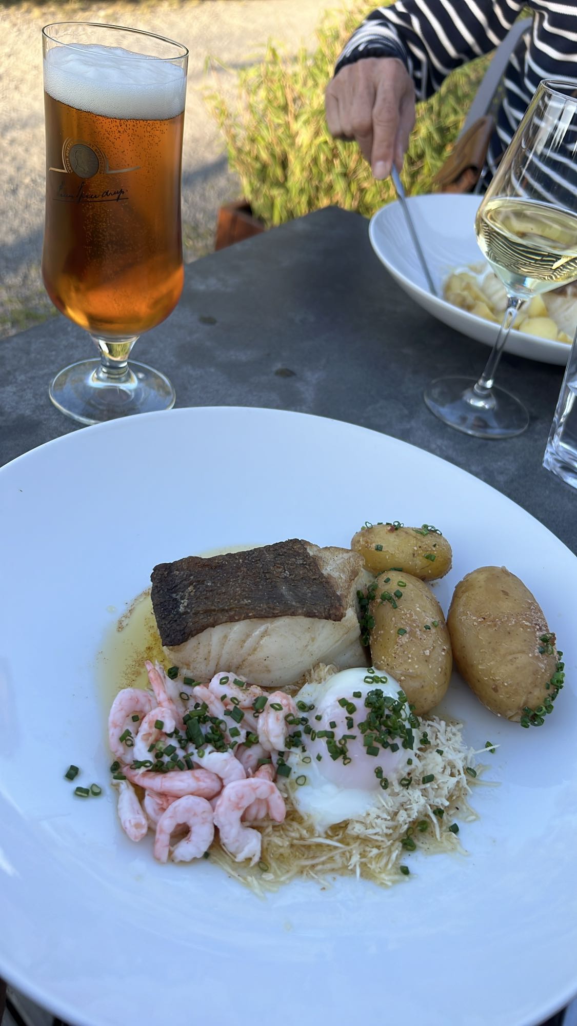 Torsk med räkor och potatis