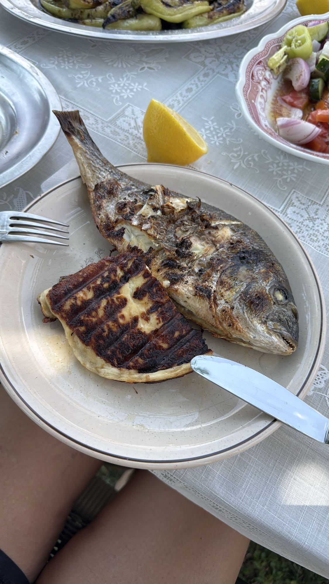 Gegrillter Fisch & Käse