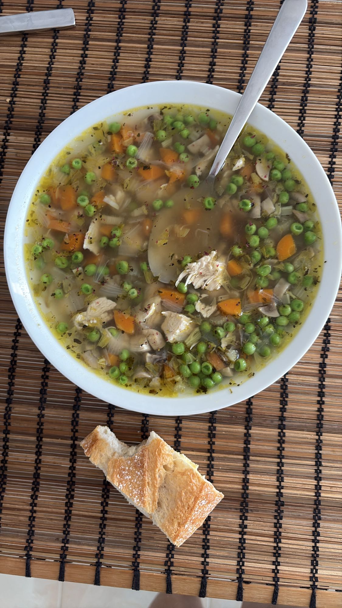 Chicken Veggie Soup & Bread