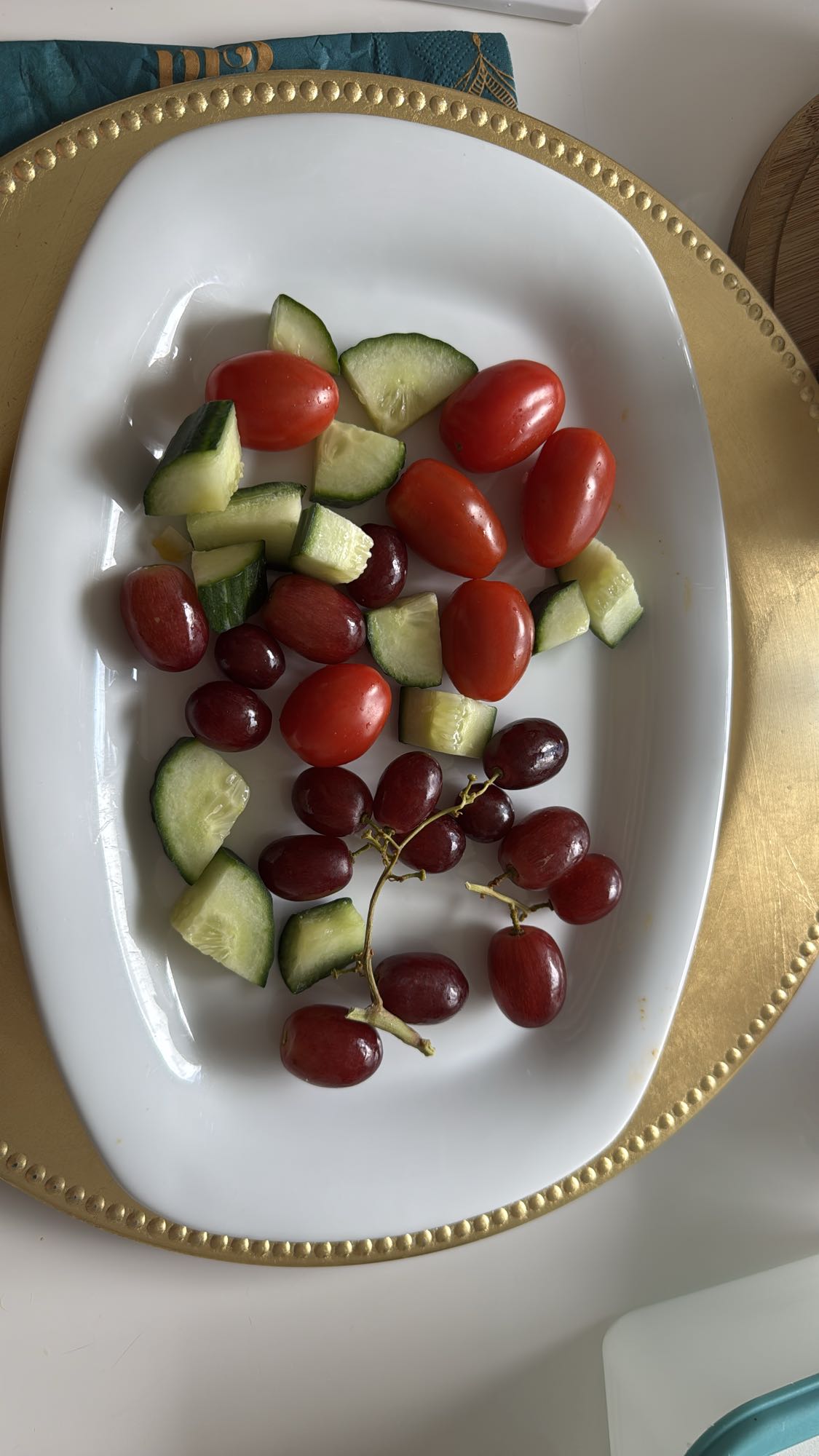 komkommer druif tomaat snack