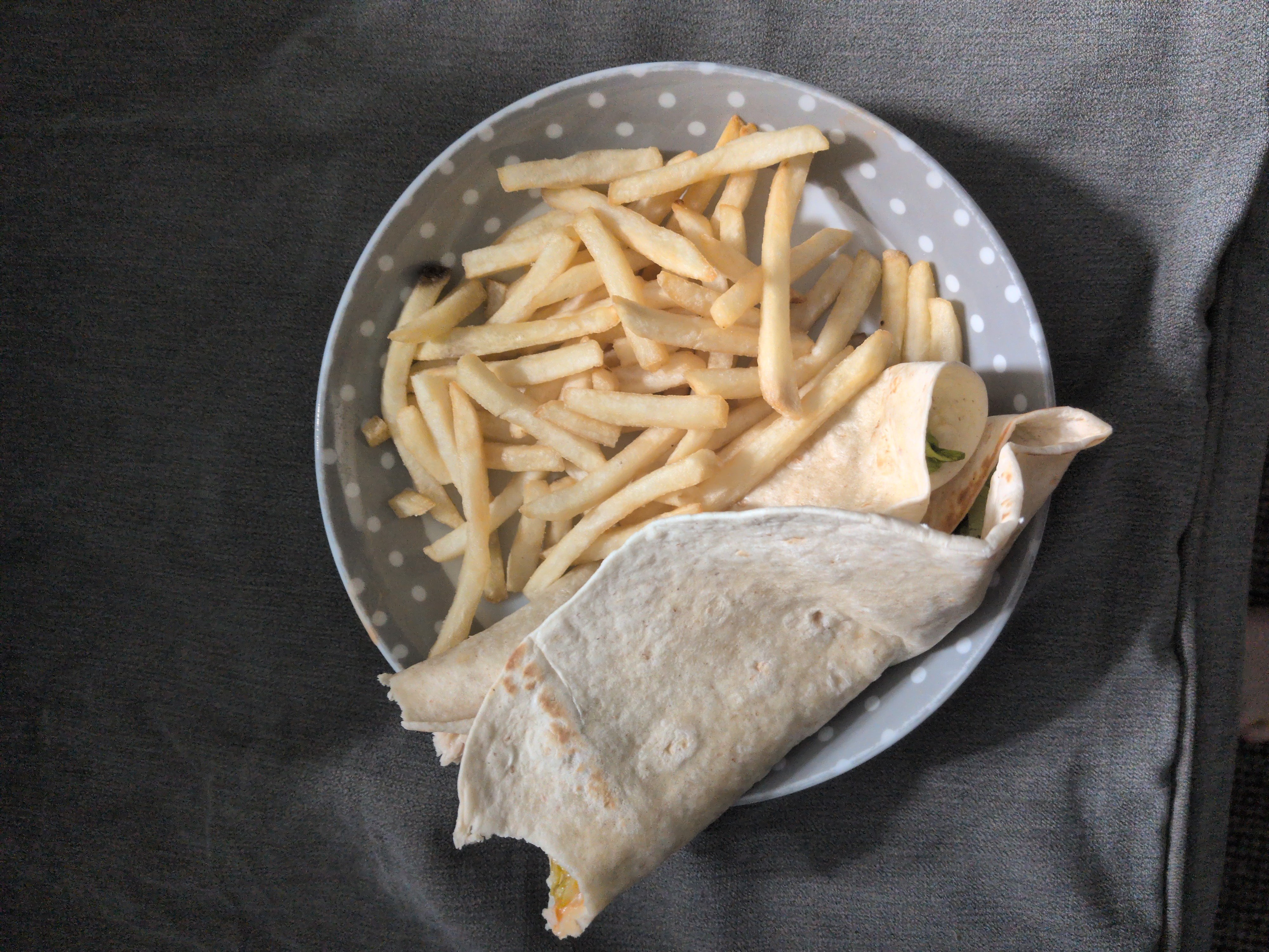 Wrap and Fries Plate