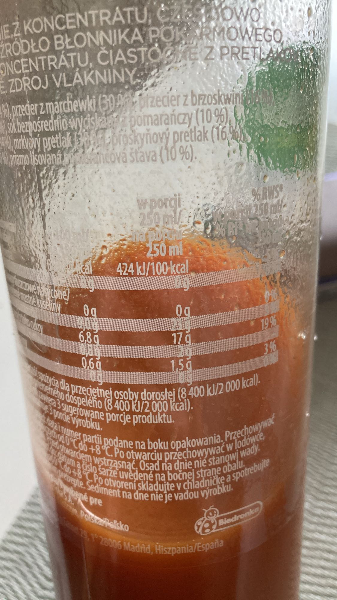 Carrot Peach Orange Juice