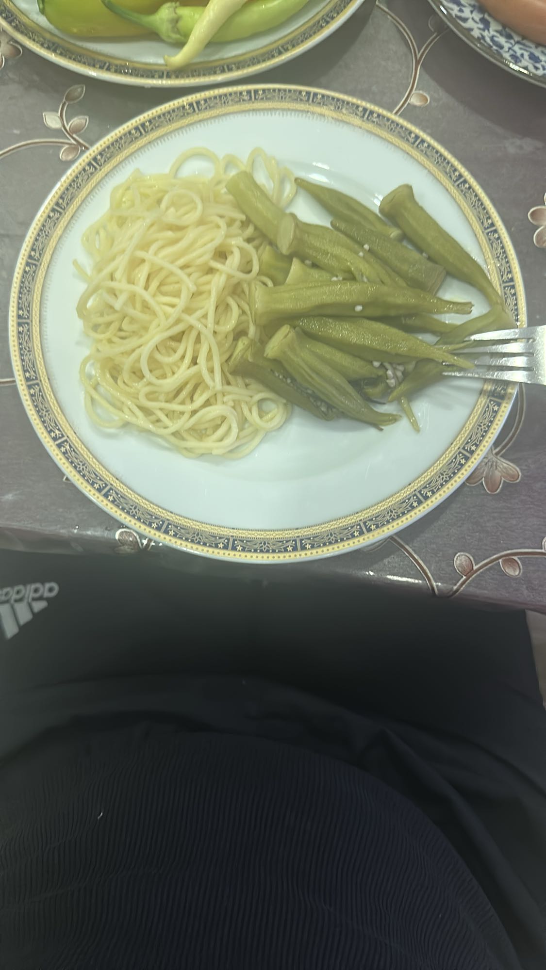 Pasta with okra