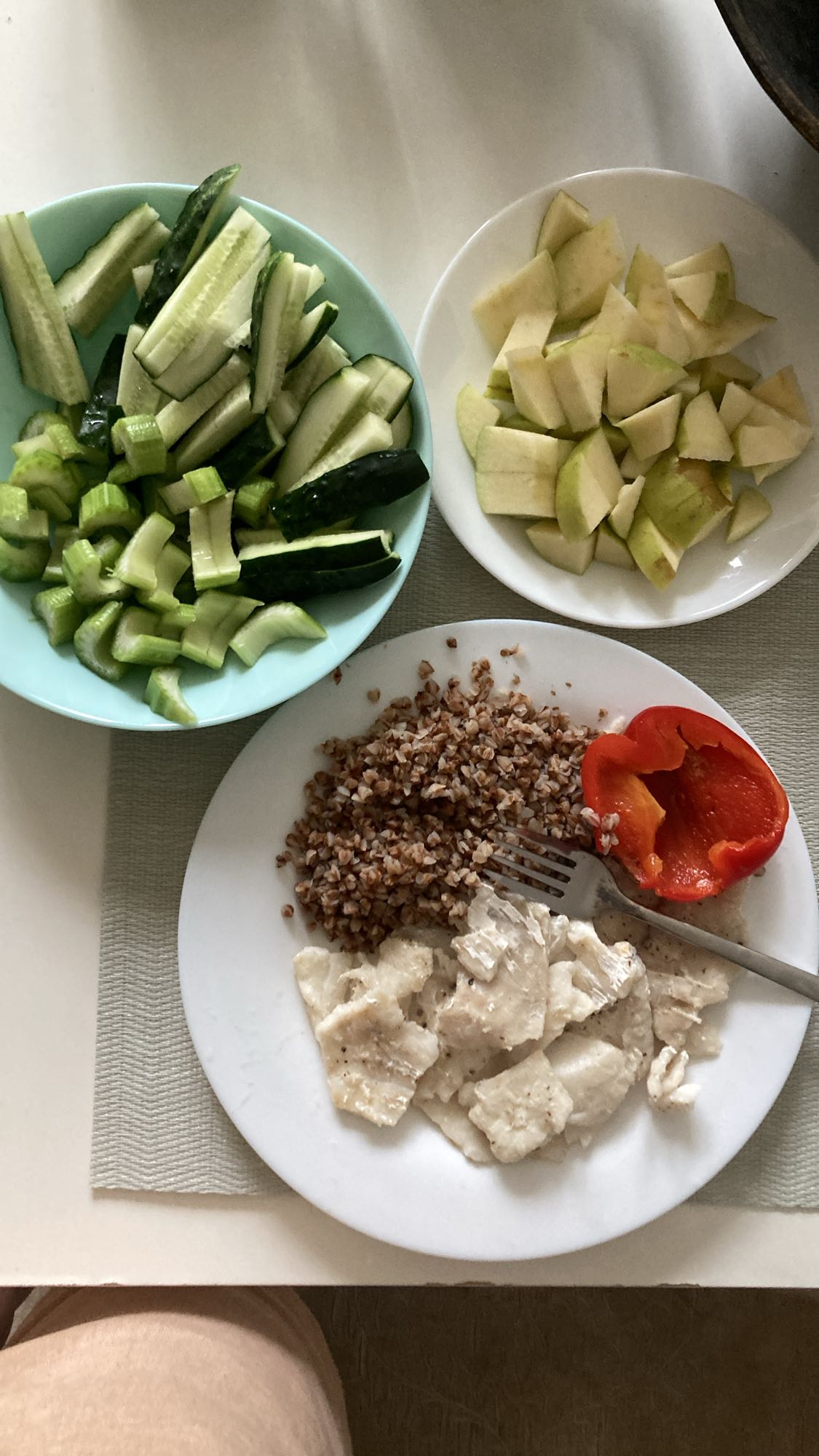 Fish with buckwheat & salad