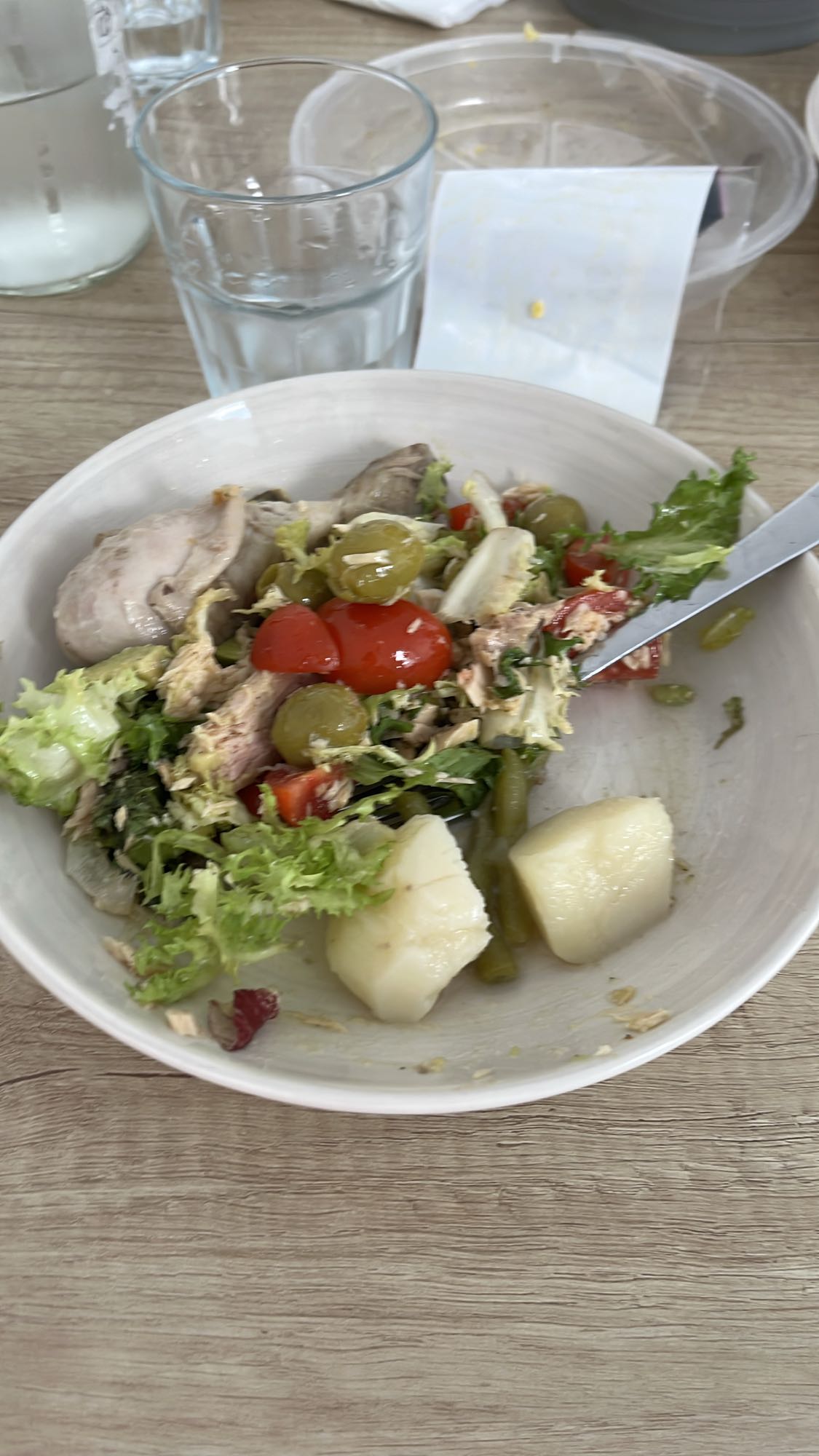 ensalada con pollo y patata