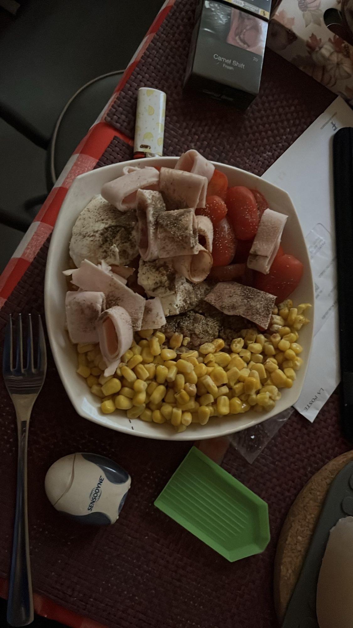 Salade jambon et maïs