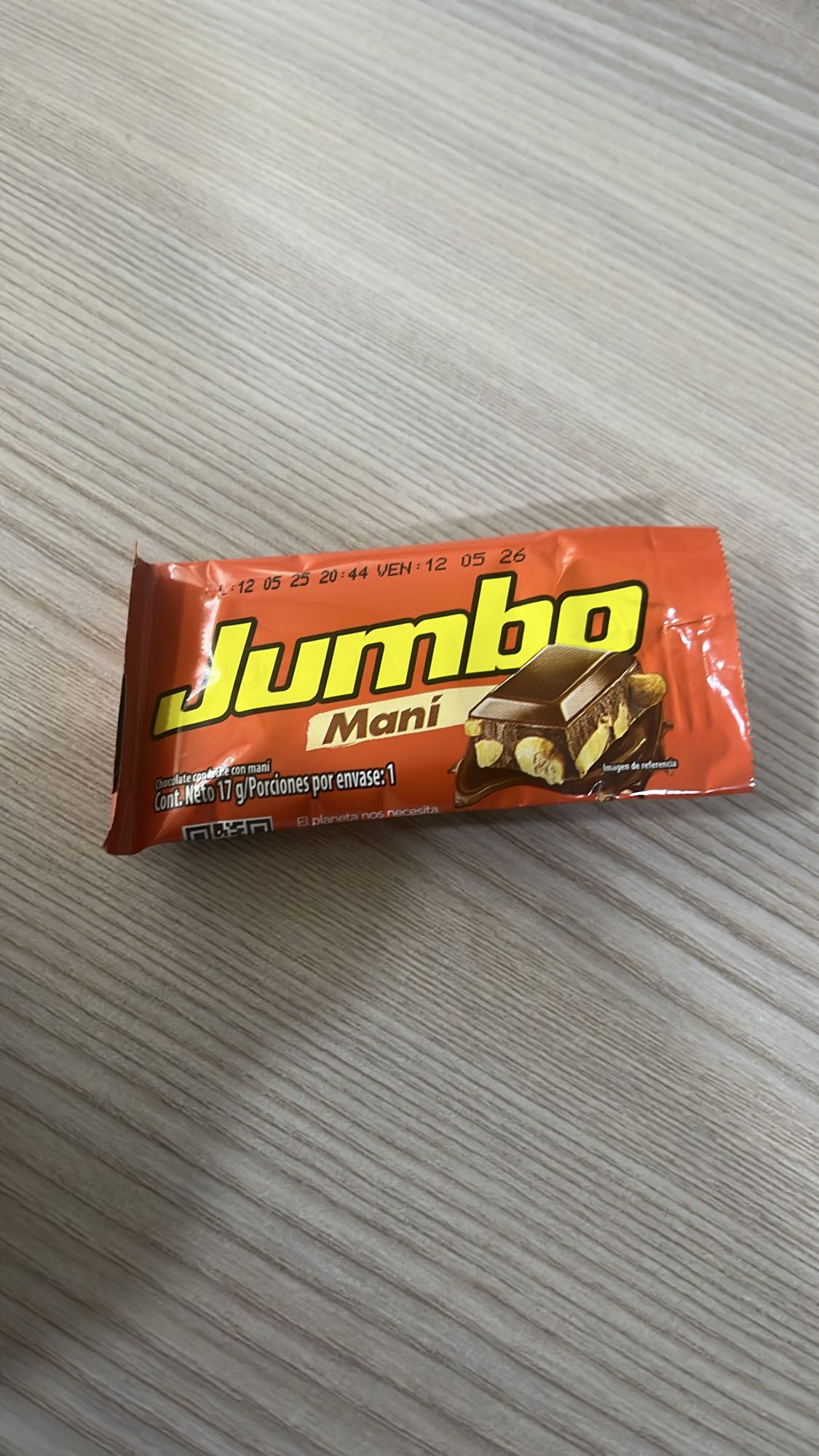 Barra de maní y chocolate