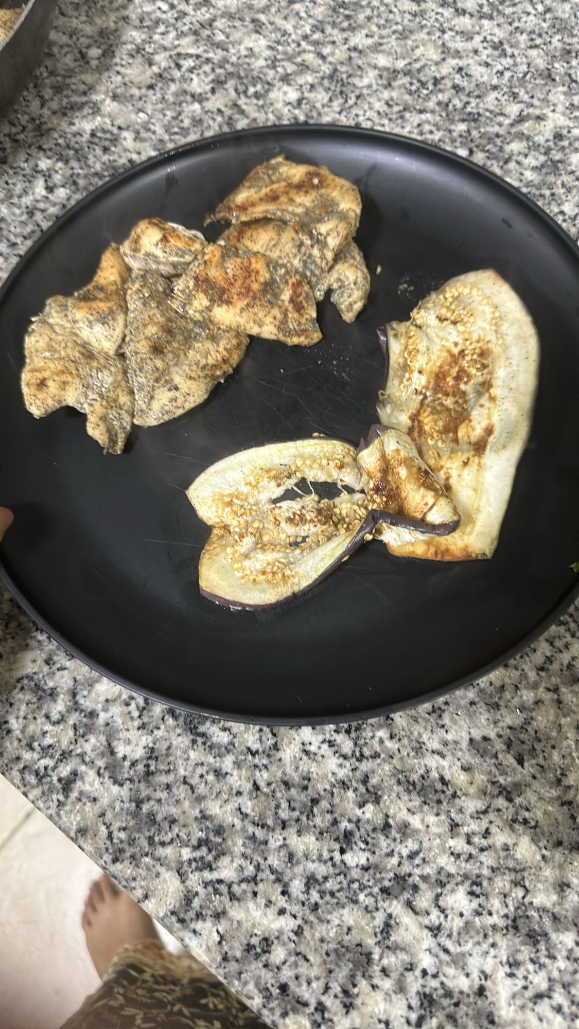 Pollo con berenjena