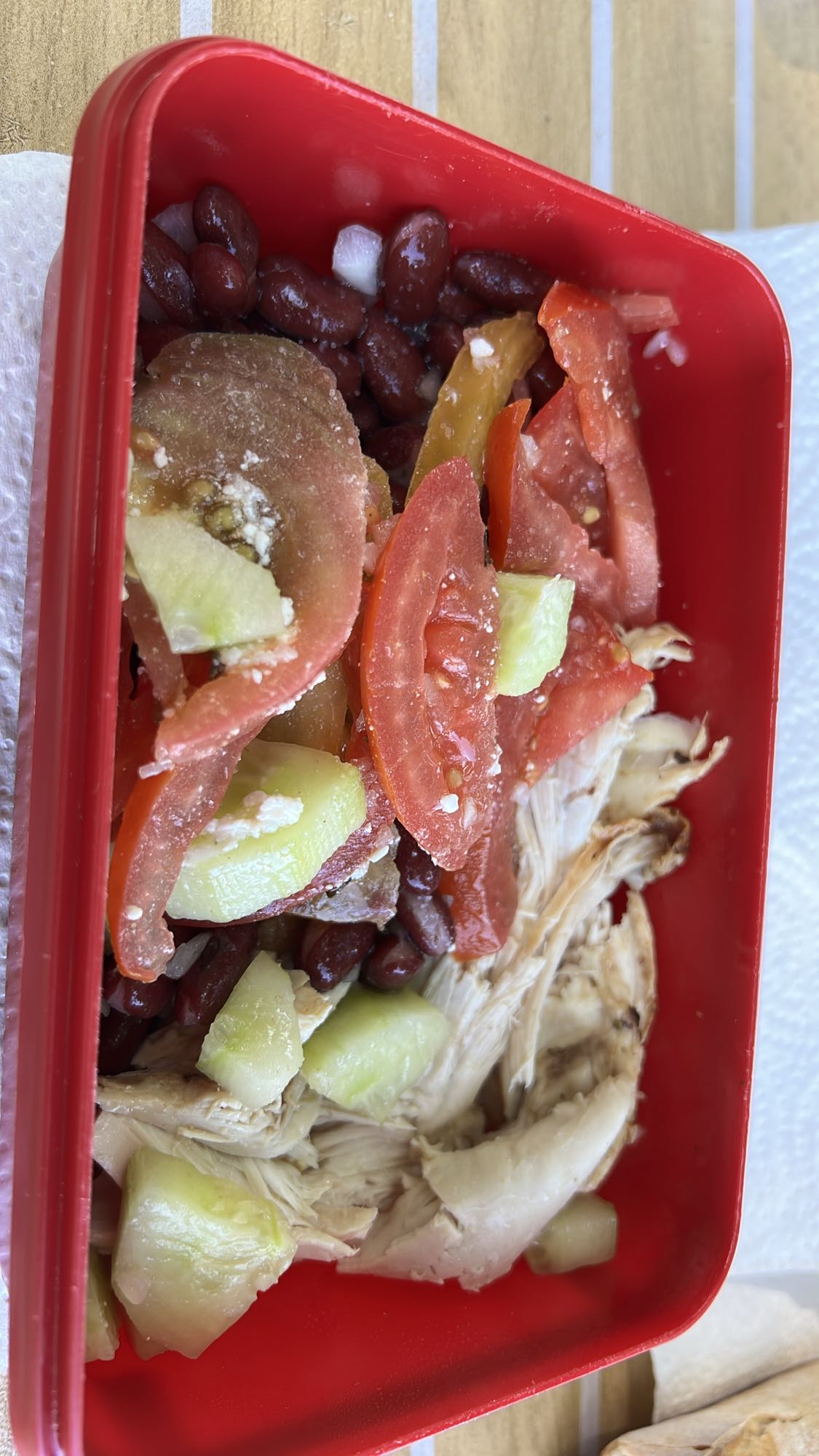 Salade poulet haricots