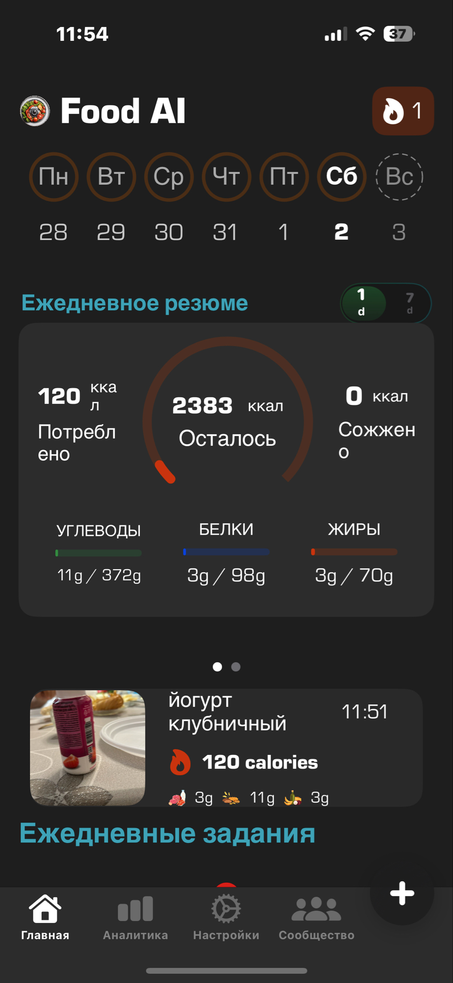 йогурт клубничный