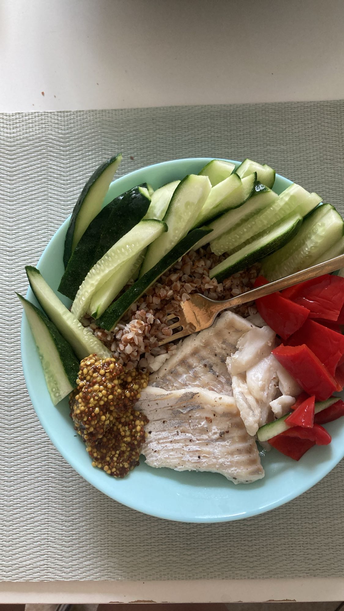 Fish Buckwheat Veggie Bowl