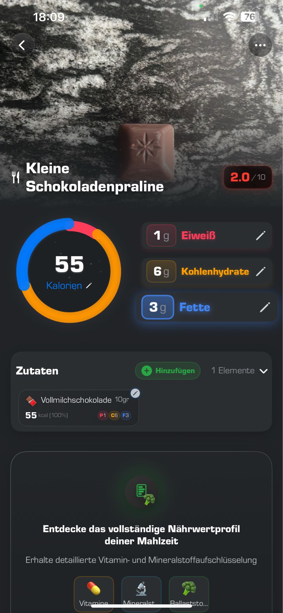 Kleine Schokoladenpraline