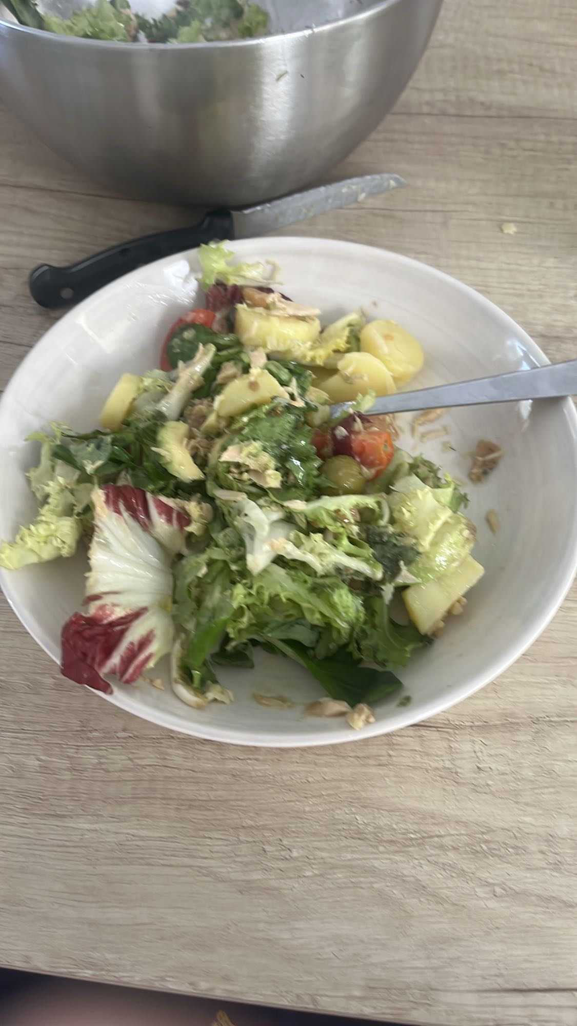 ensalada de patata y atún