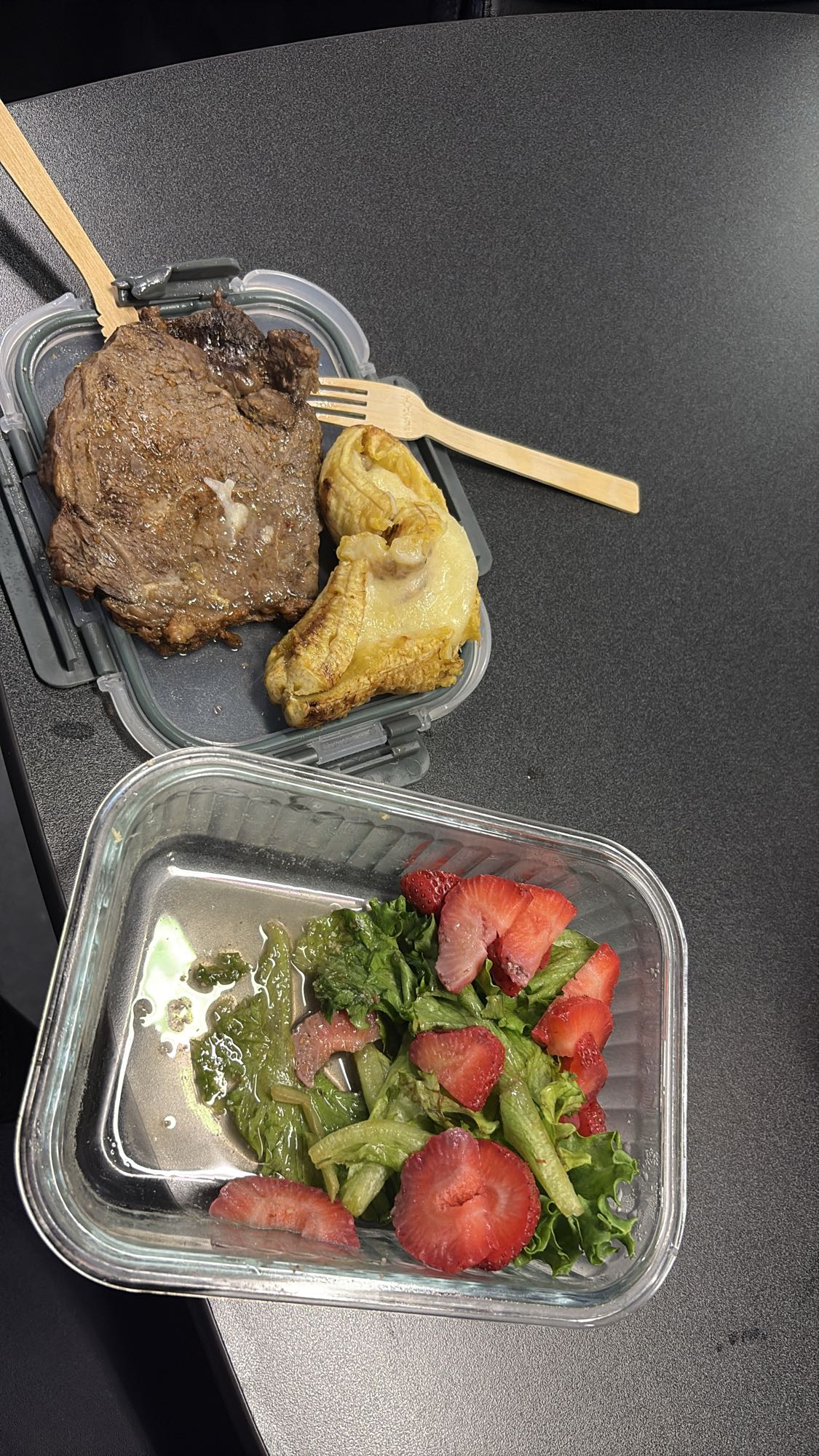Steak with salad