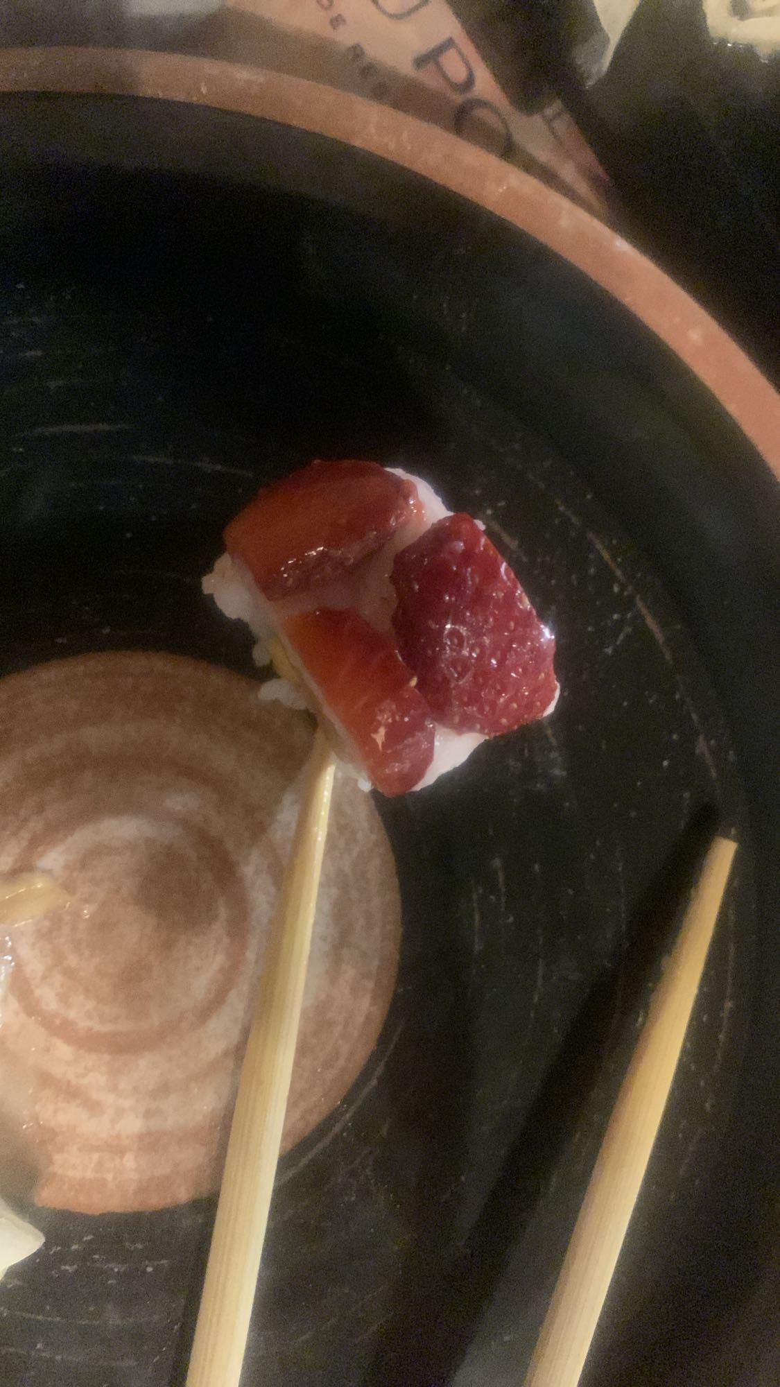 Strawberry sushi roll