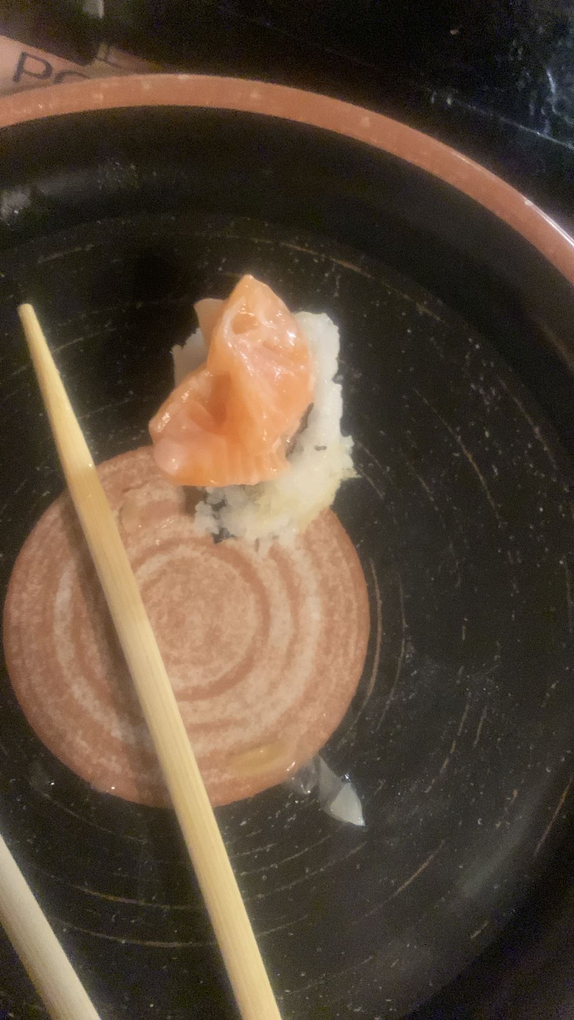 Salmon sushi piece