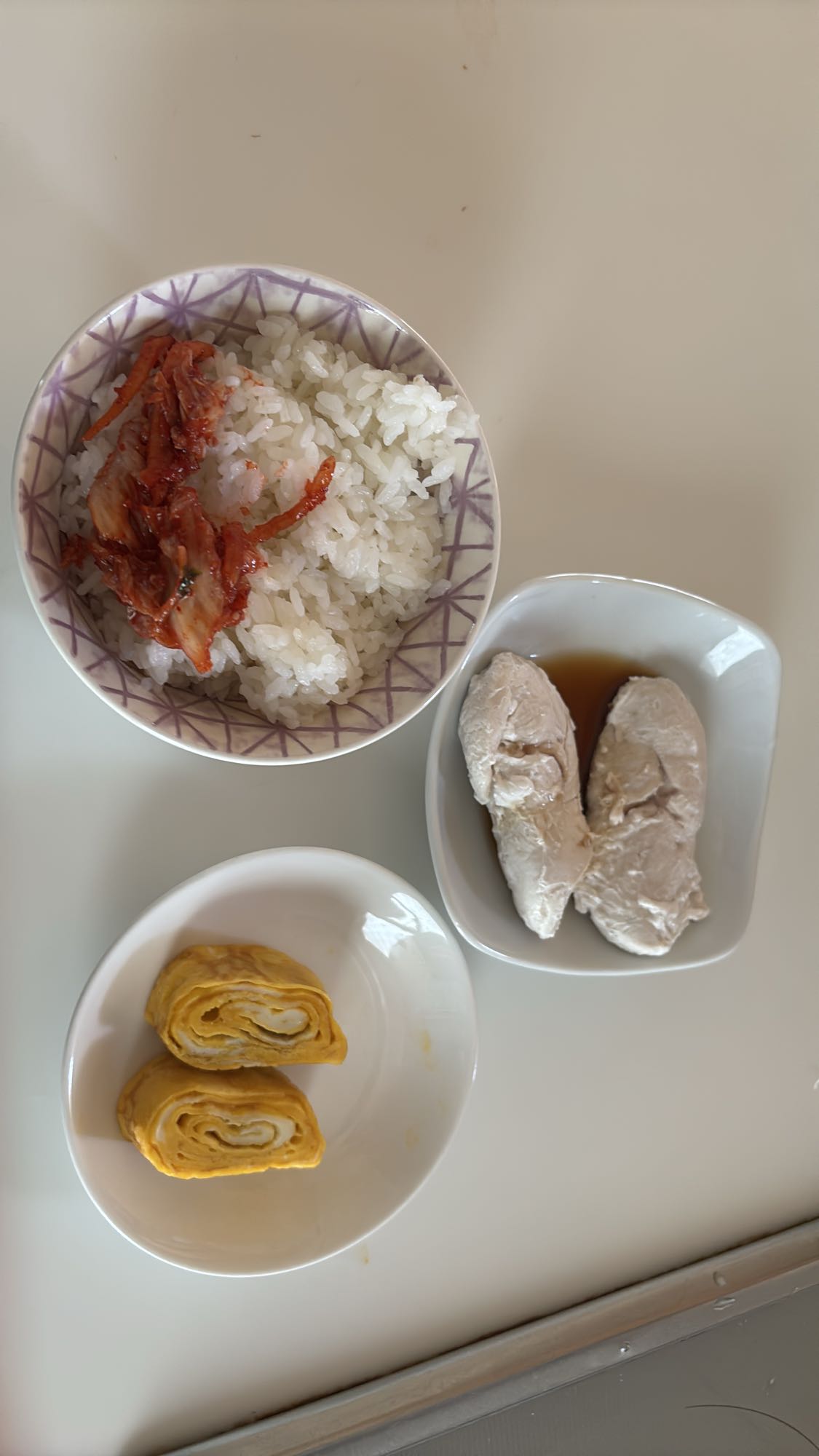 鶏むねと卵の定食