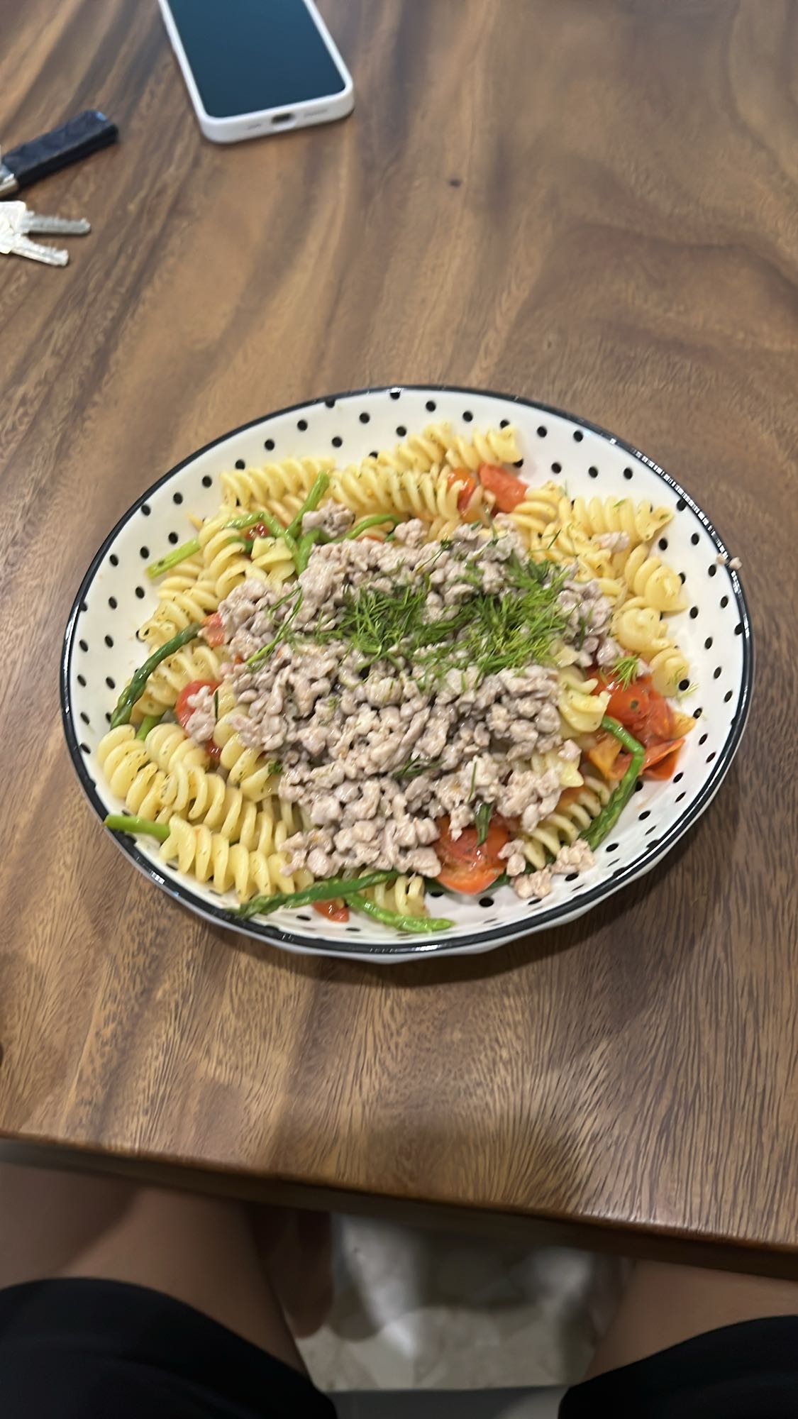 Pasta with ground meat