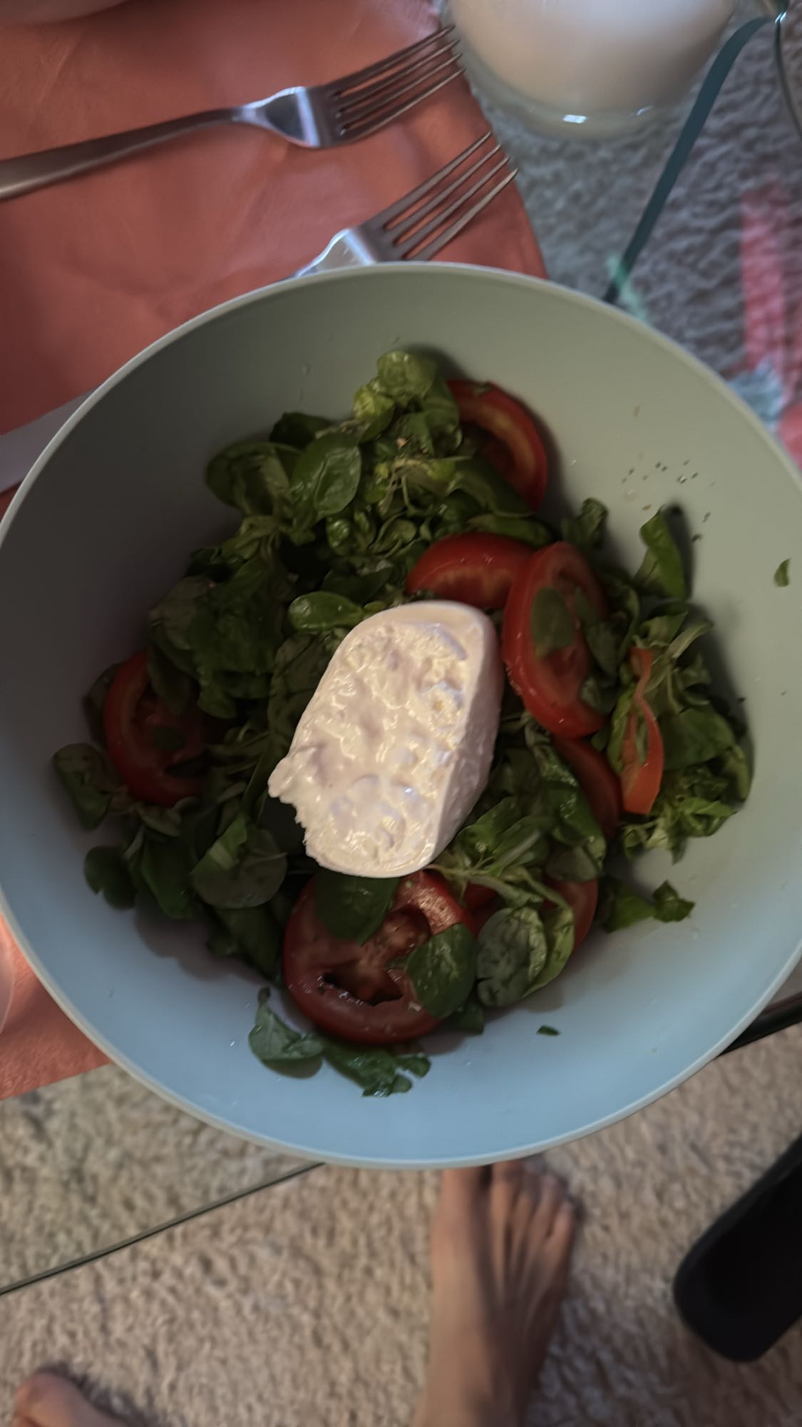 ensalada de burrata y tomate