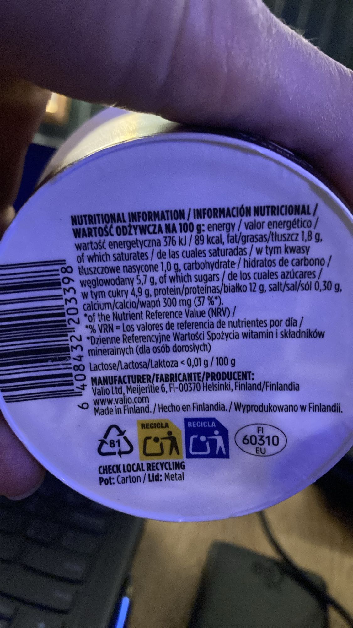 Finnish dairy yogurt