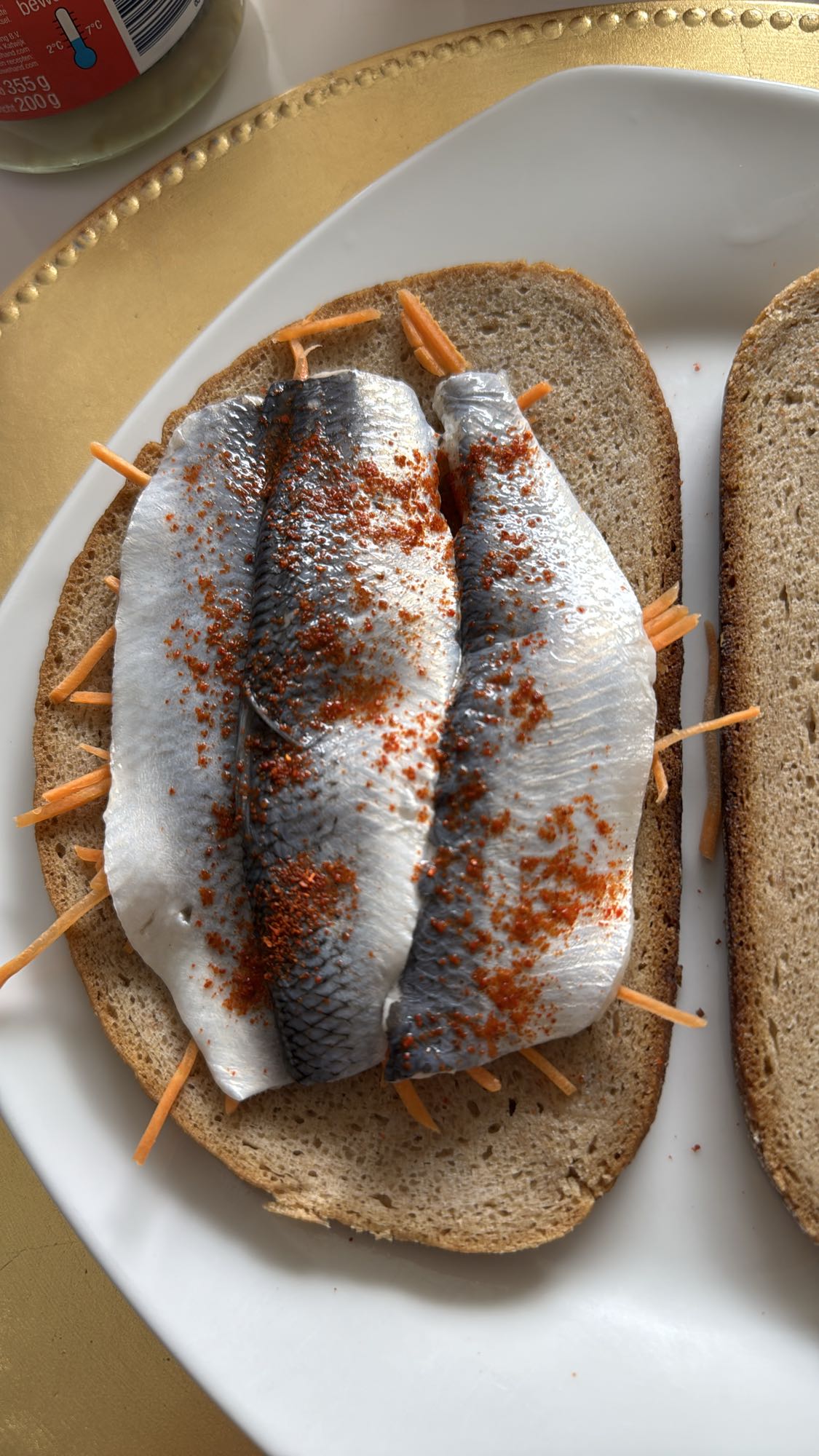 Haring wortel sandwich