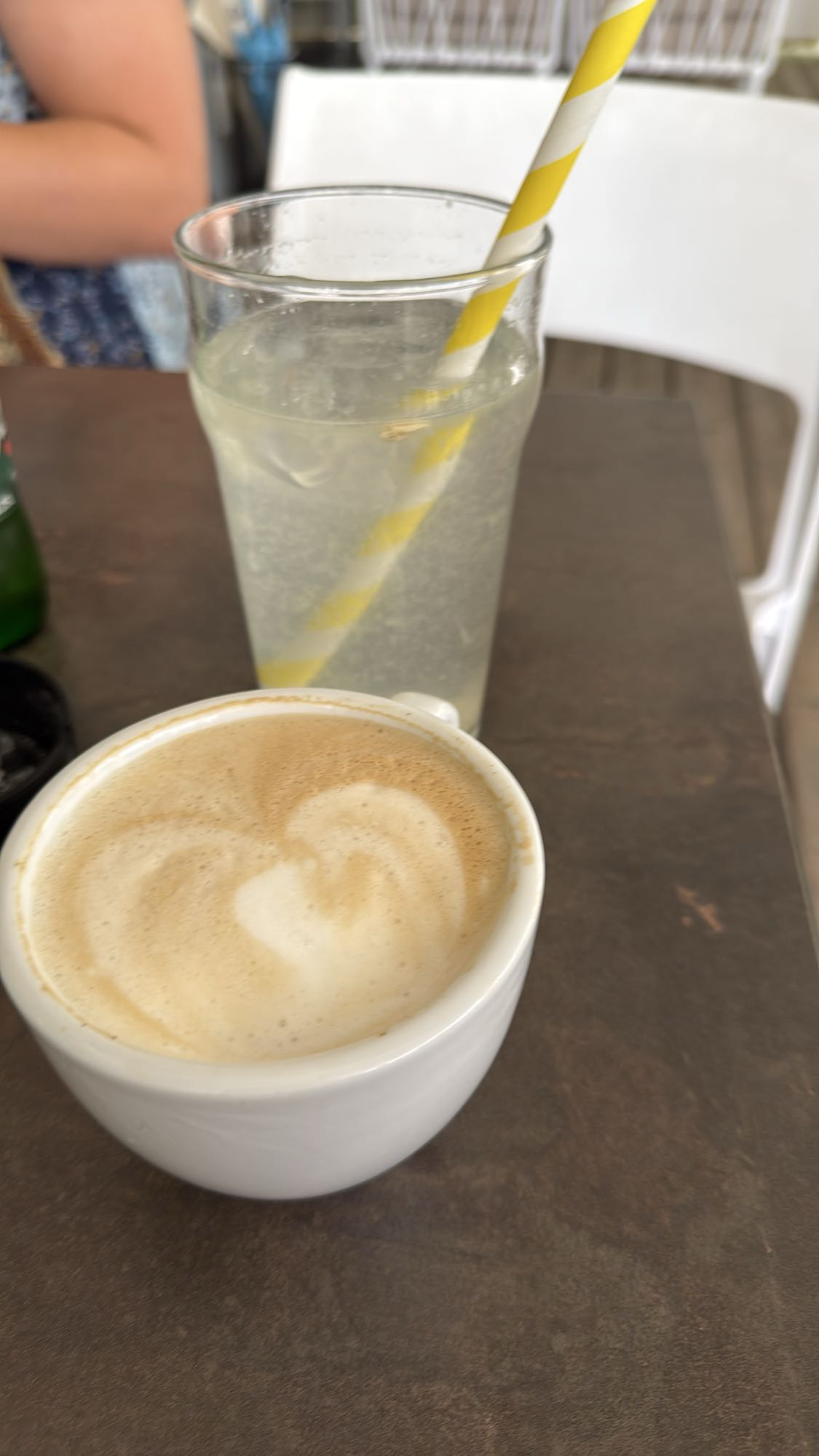 Latte and lemonade