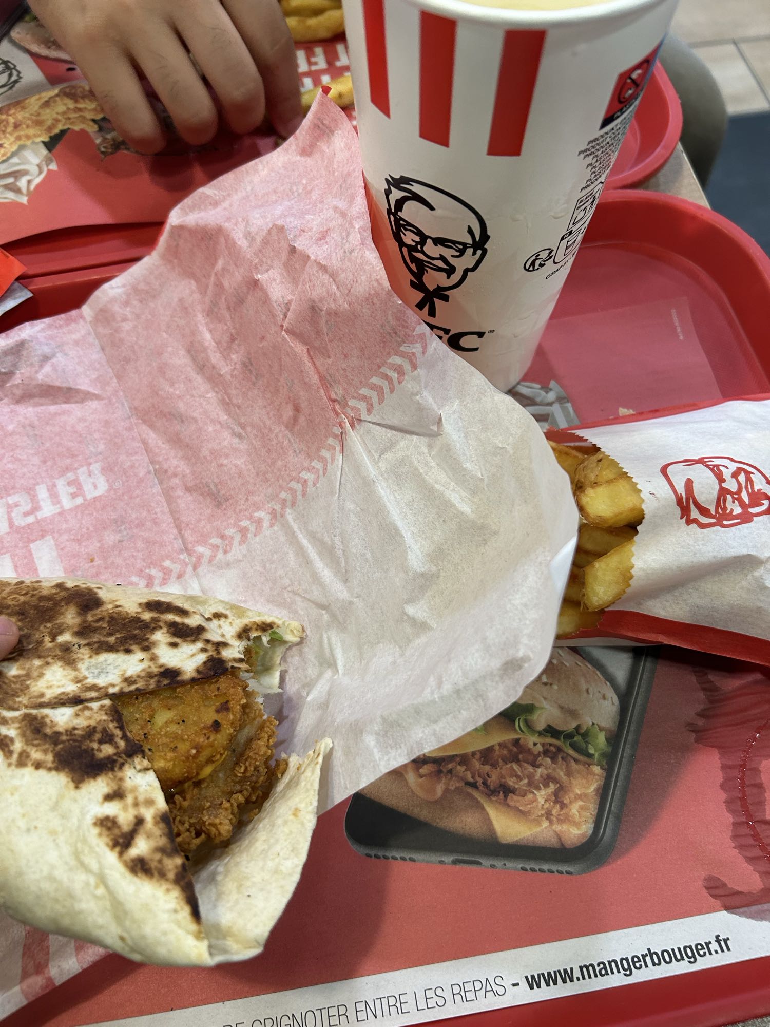 Wrap poulet, frites, soda