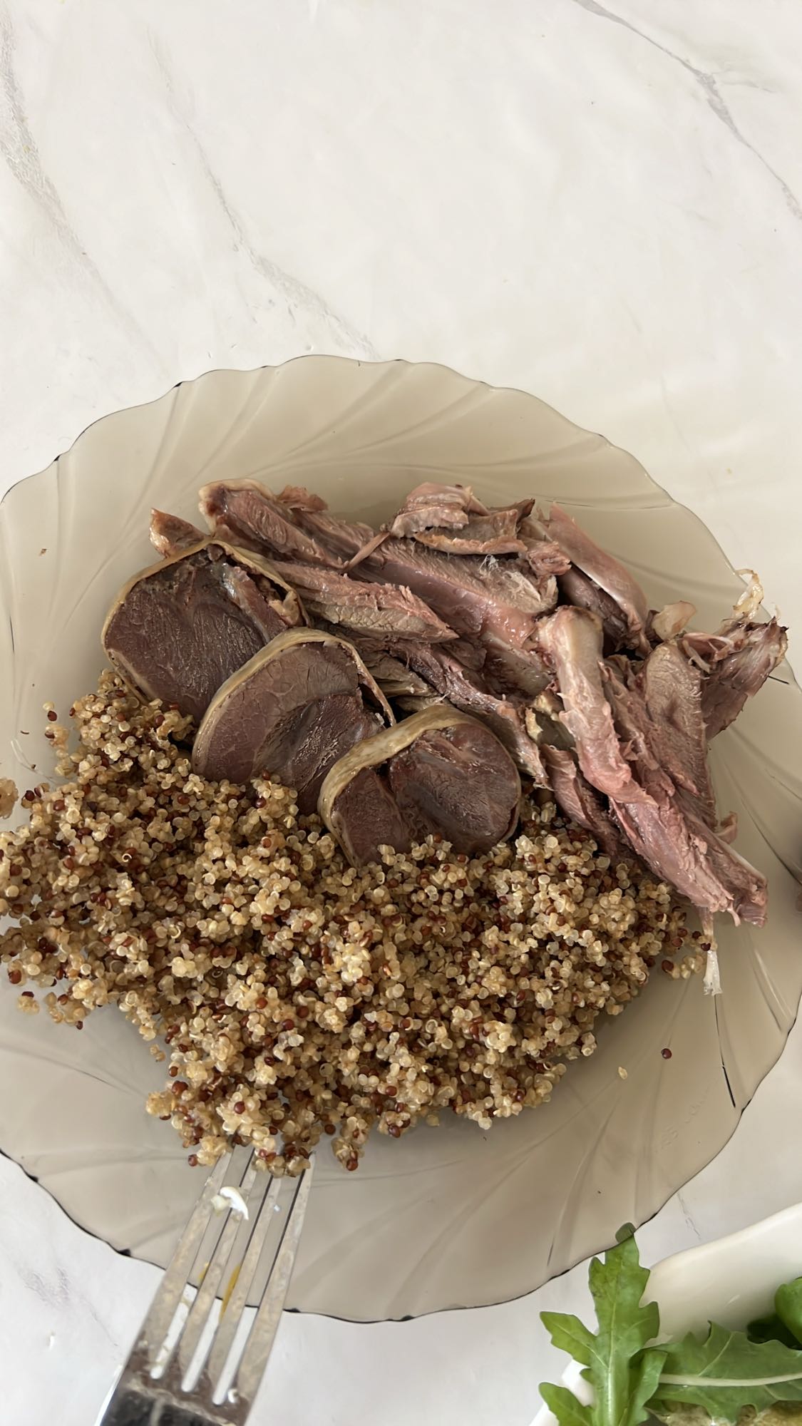 отварное мясо с киноа