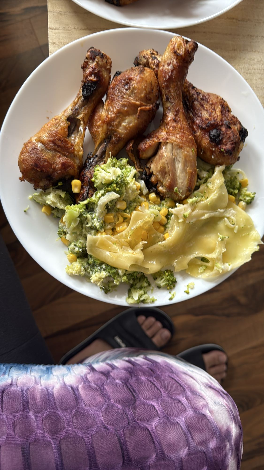 Pollo con pasta y verduras