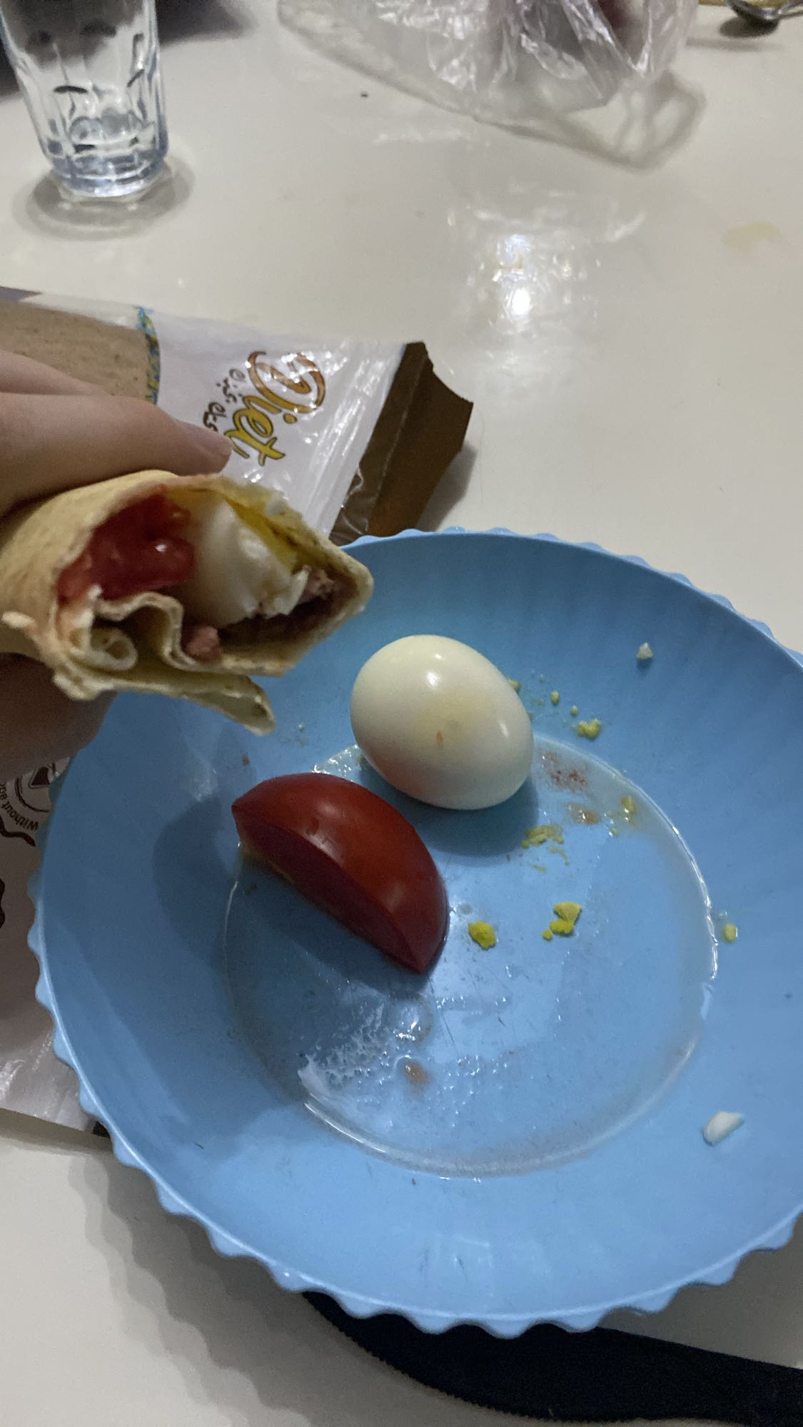 Egg wrap with tomato