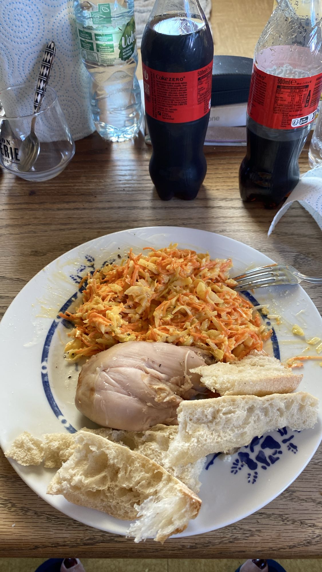 Poulet et salade coleslaw