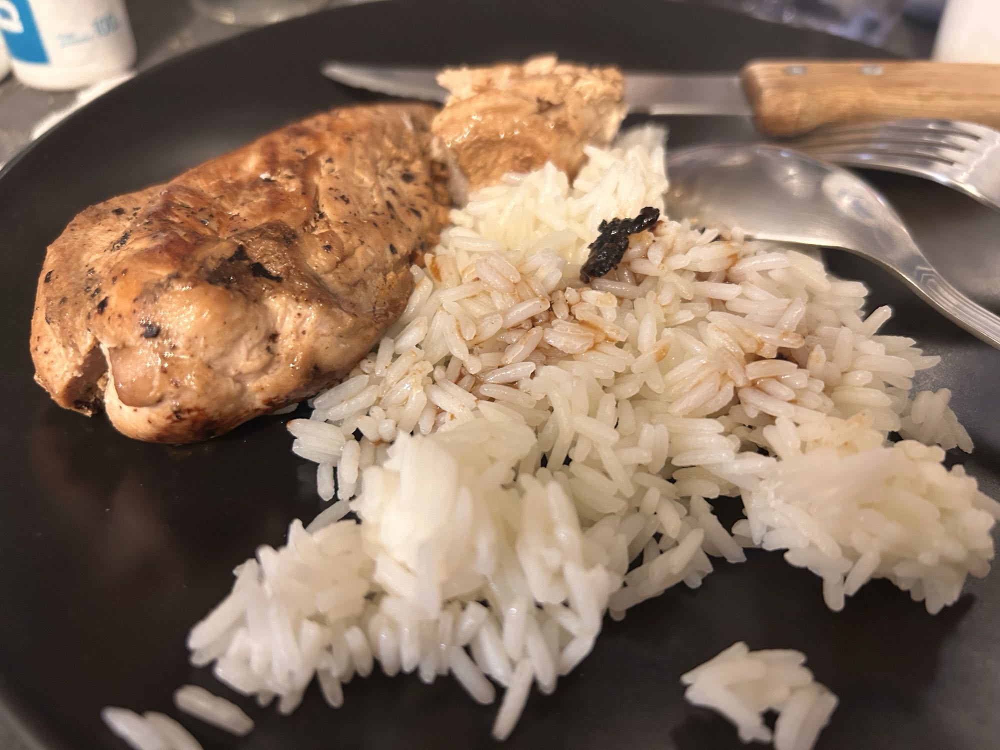 Poulet et riz blanc
