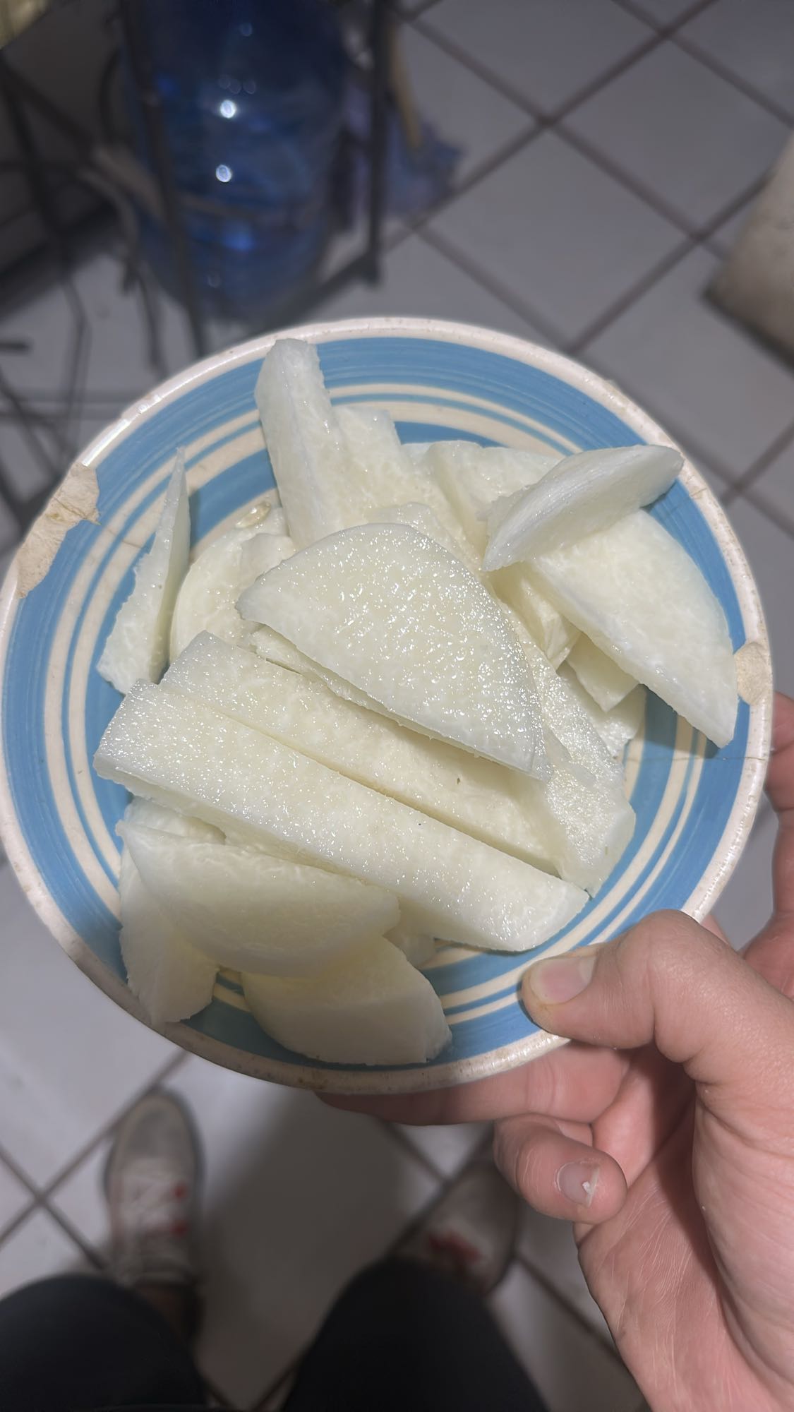 Jícama fresca en tiras