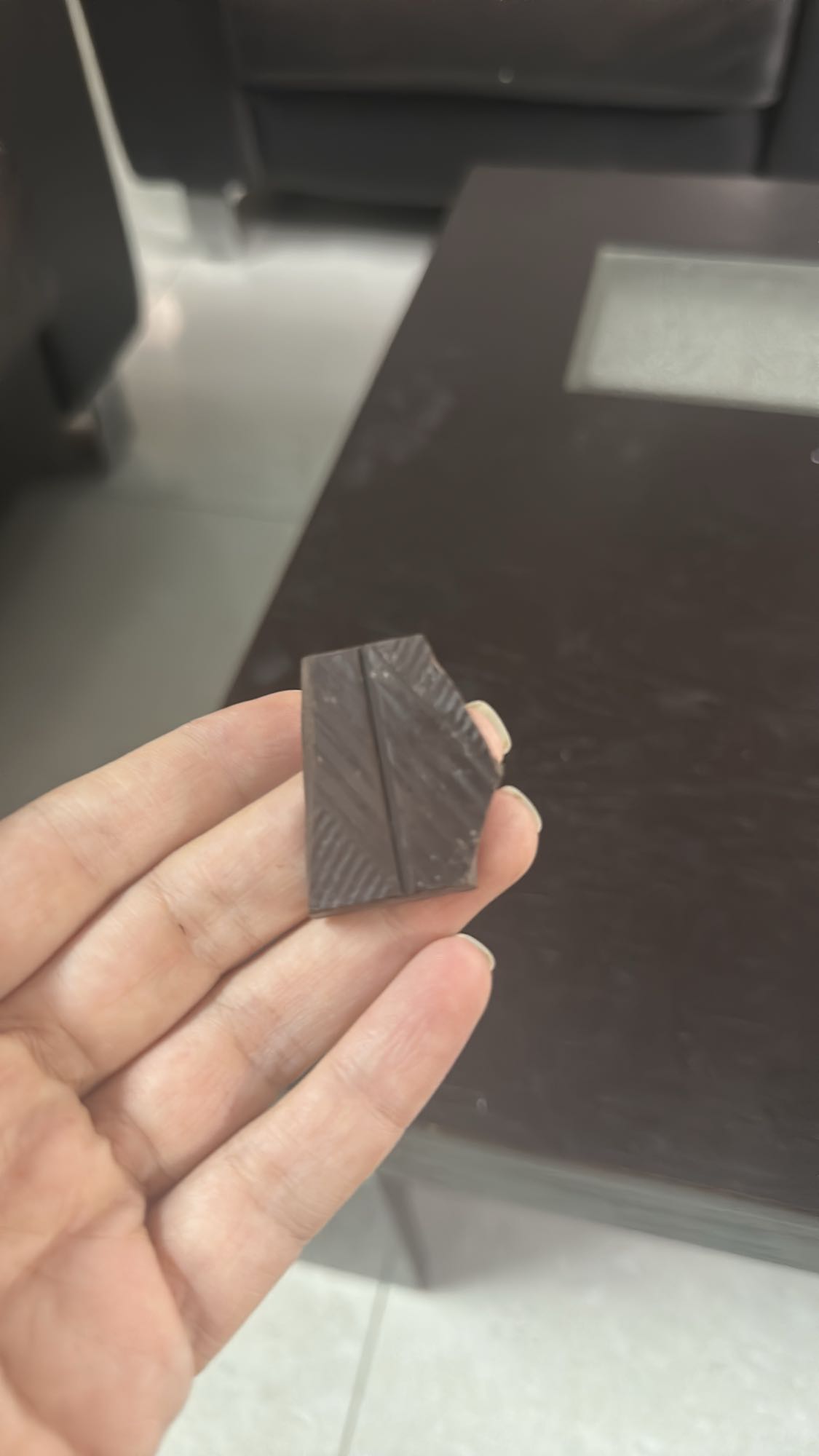 Dark chocolate piece