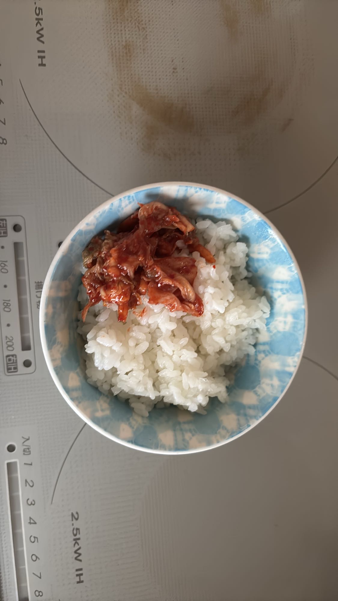 Rice with kimchi