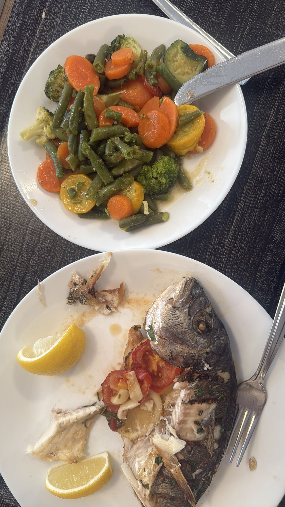 Pește cu legume la abur