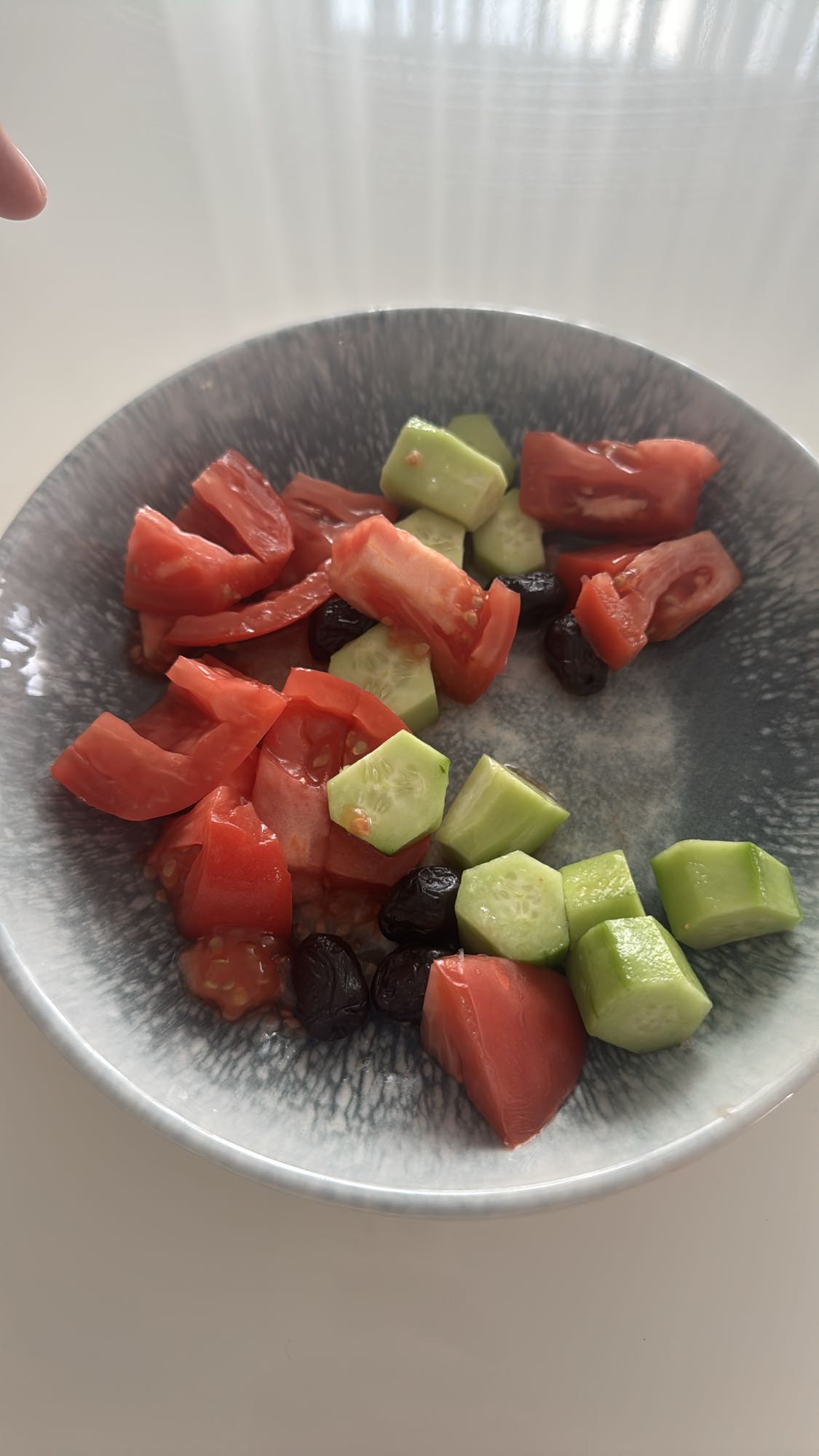 Tomato Cucumber Olive Salad