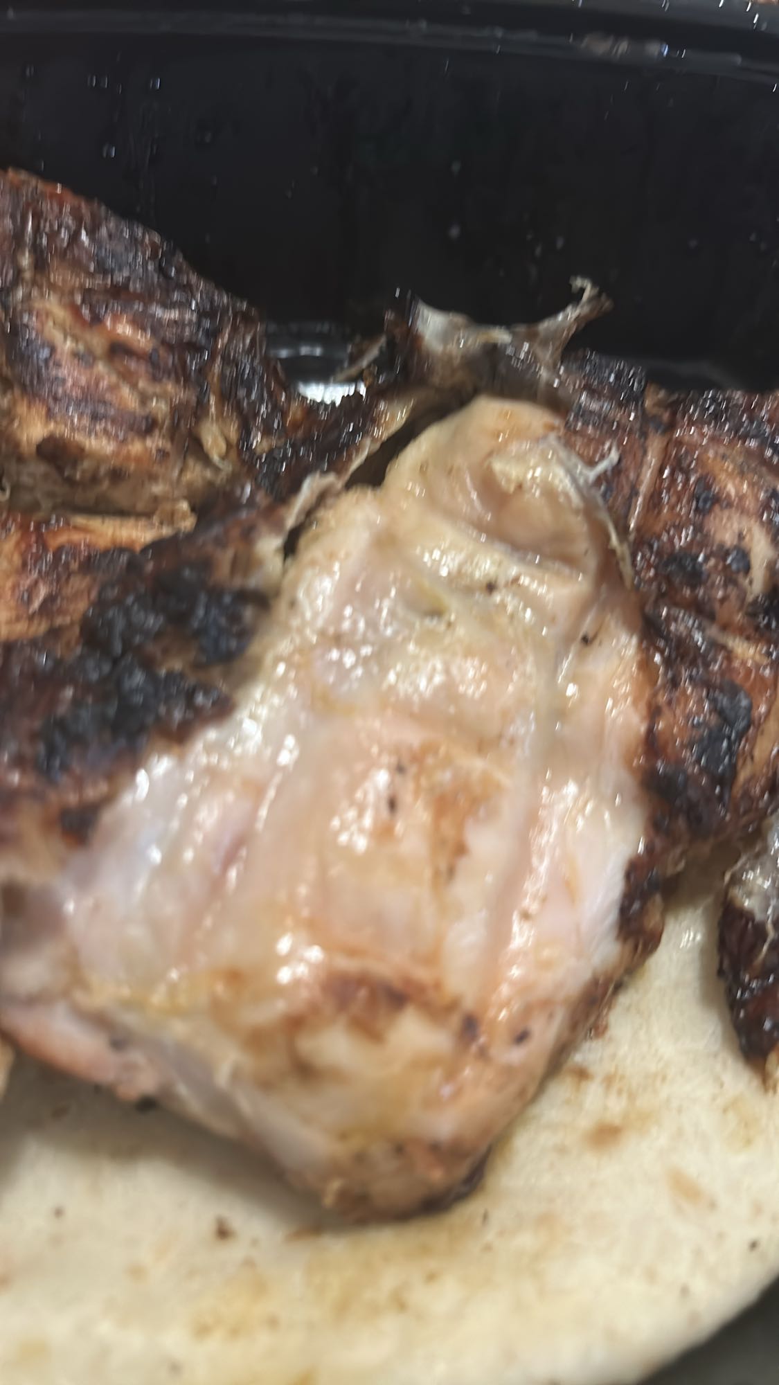 Grilled chicken with flatbread