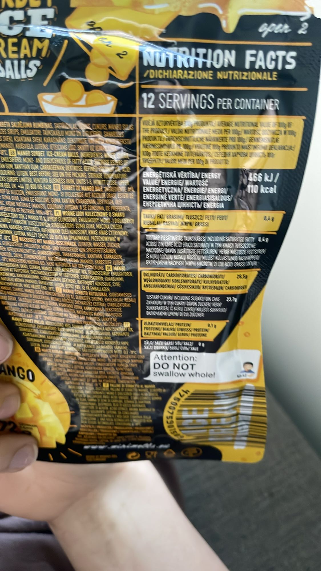 kulki mango z sorbetem