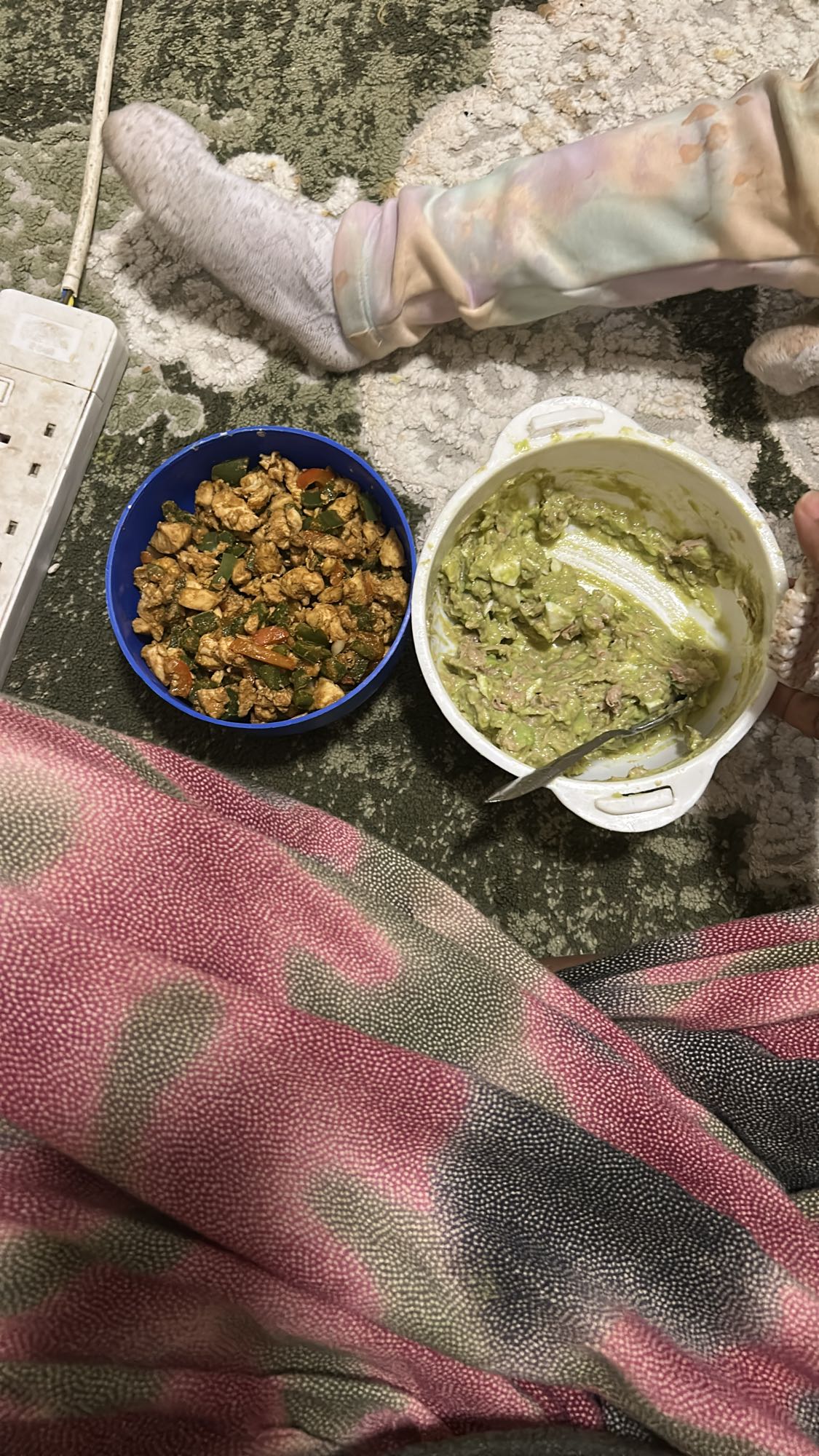 Chicken stir fry with guacamole