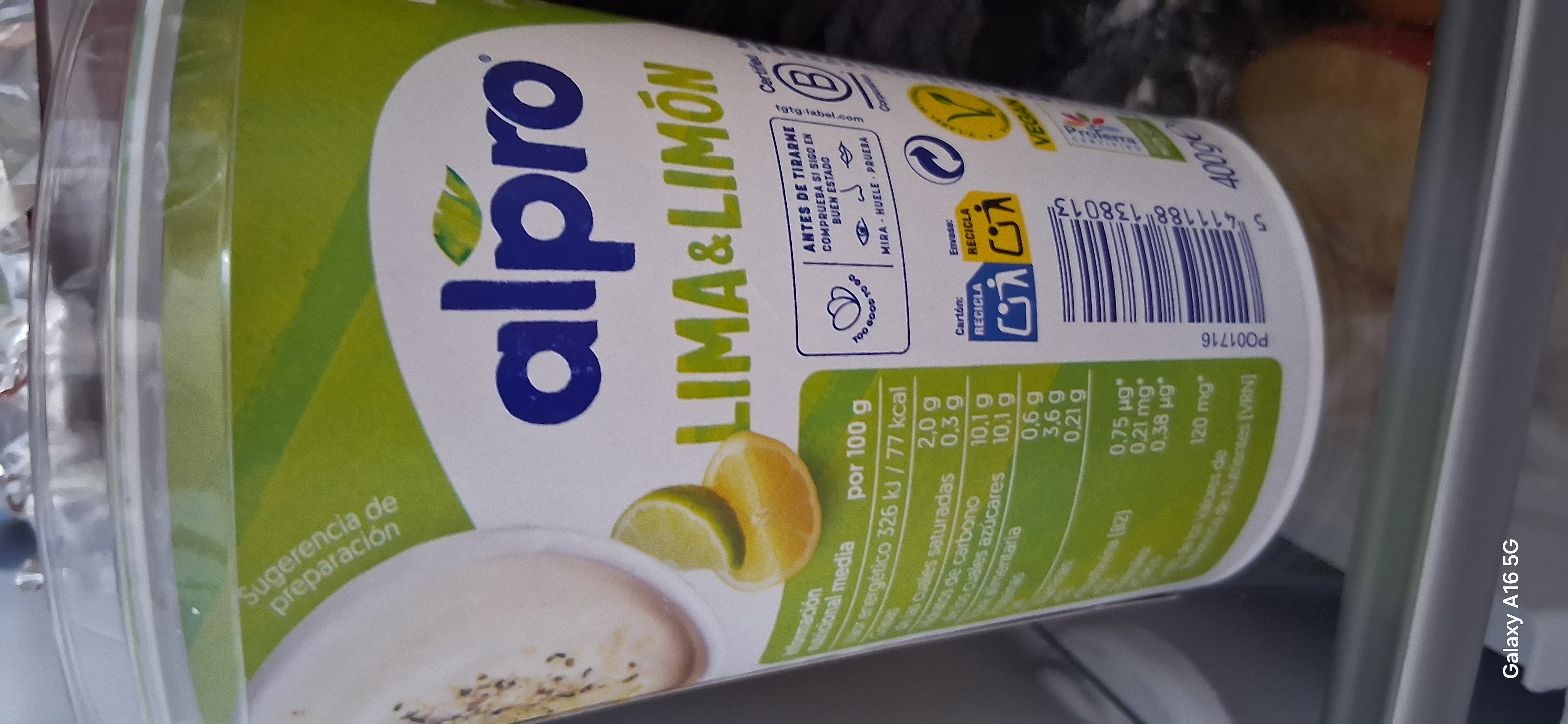 Yogur lima y limón