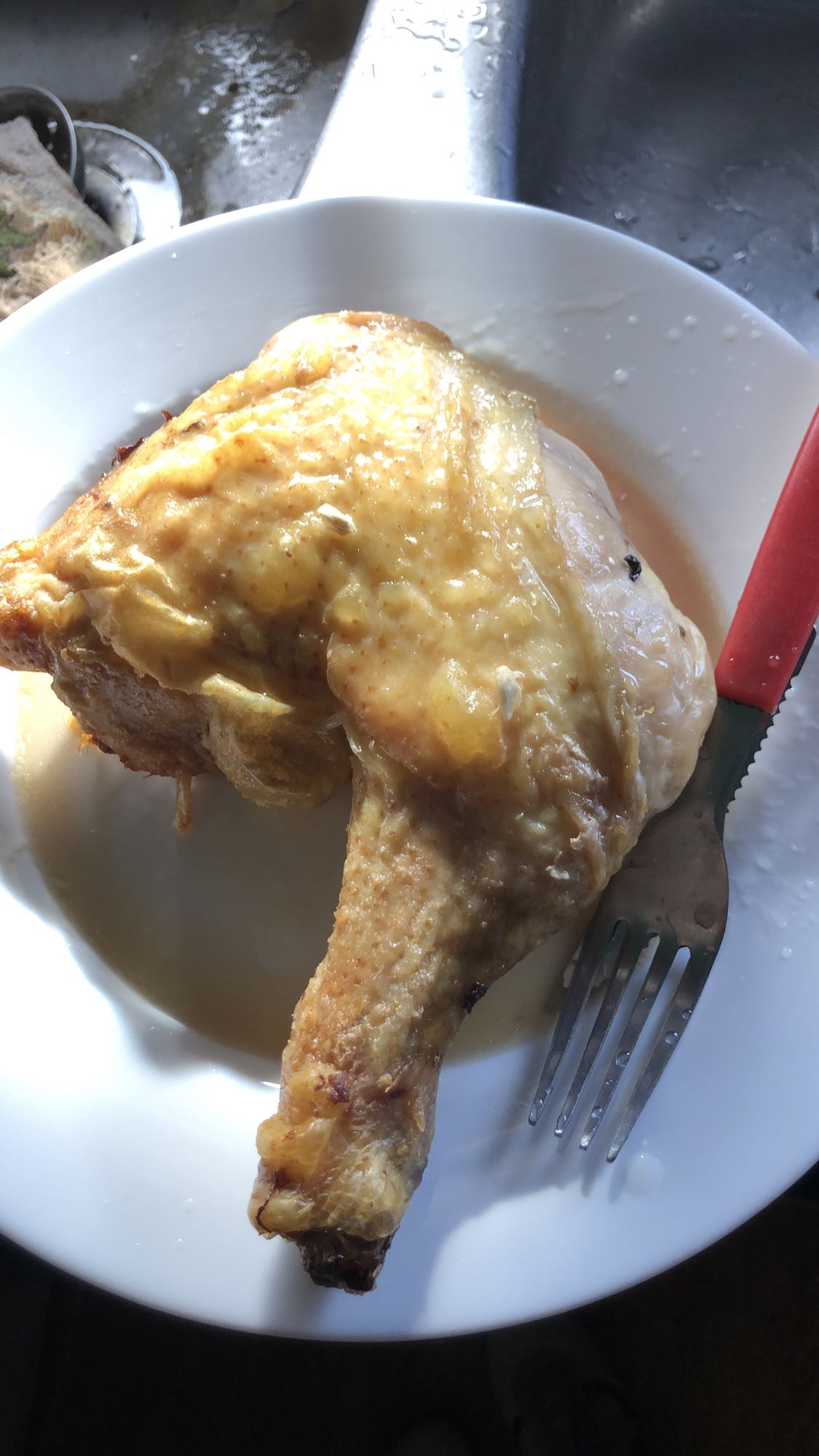 muslo de pollo asado