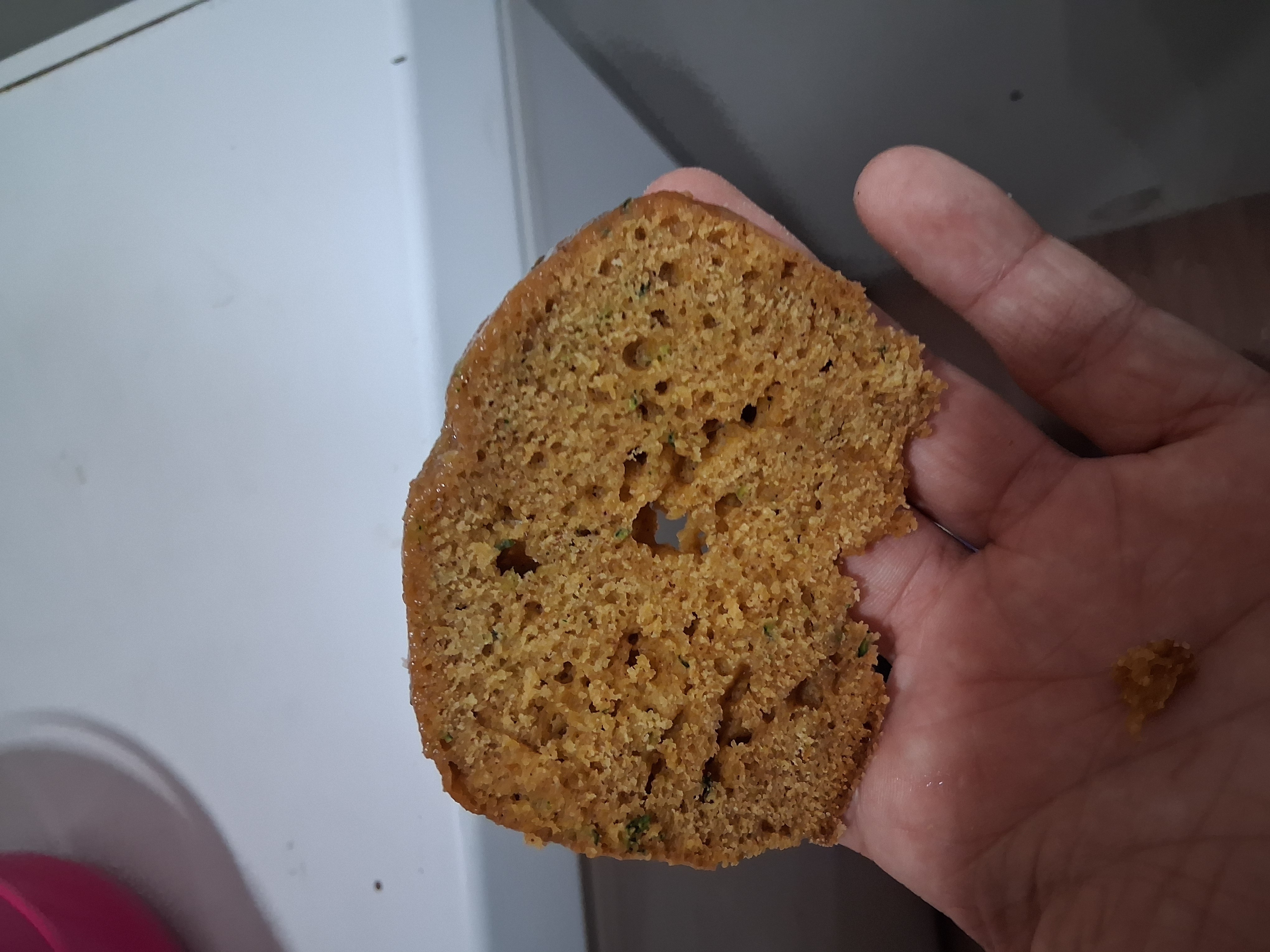 Zucchini bread slice