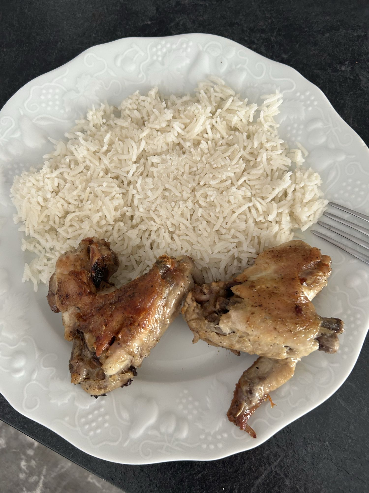 Riz et ailes de poulet