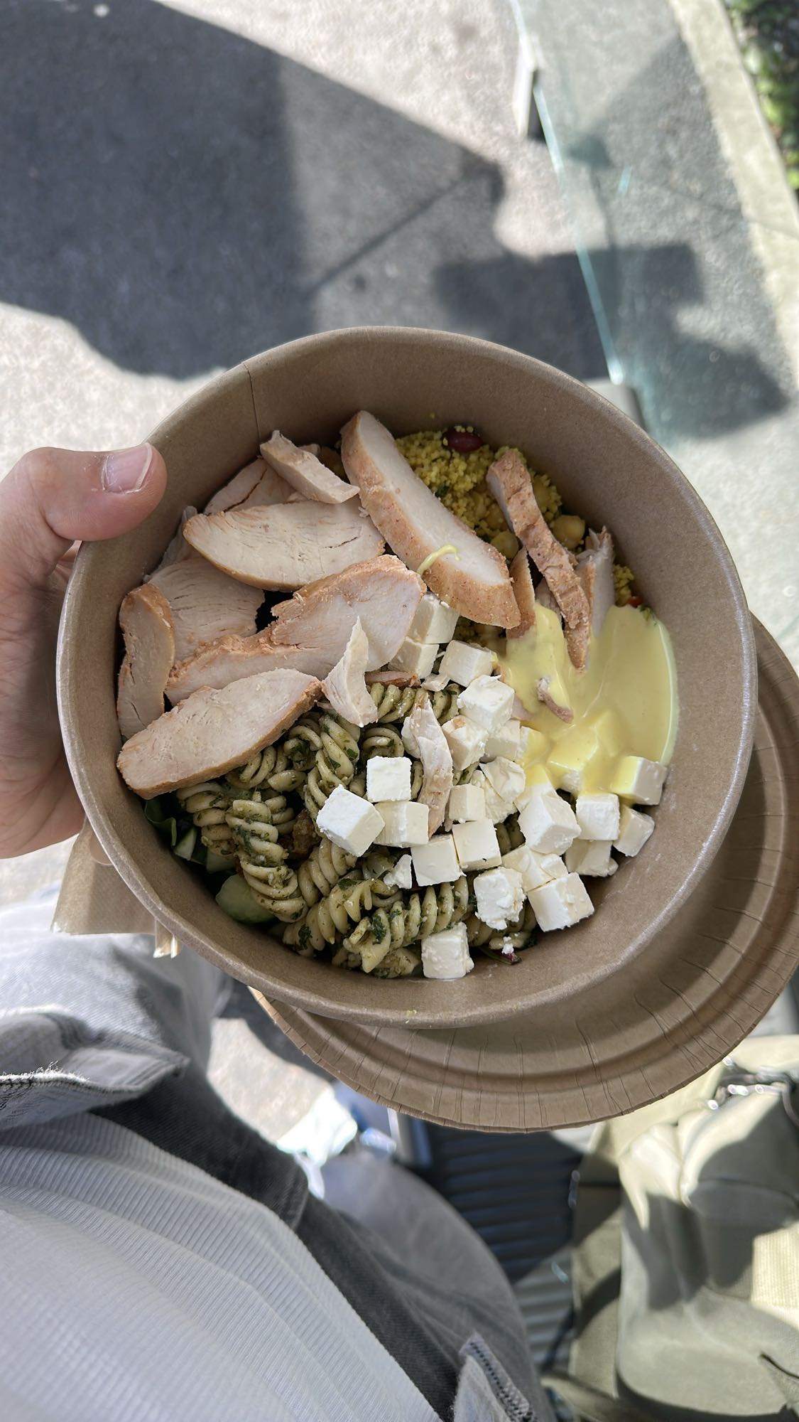 Kyckling pastasallad skål