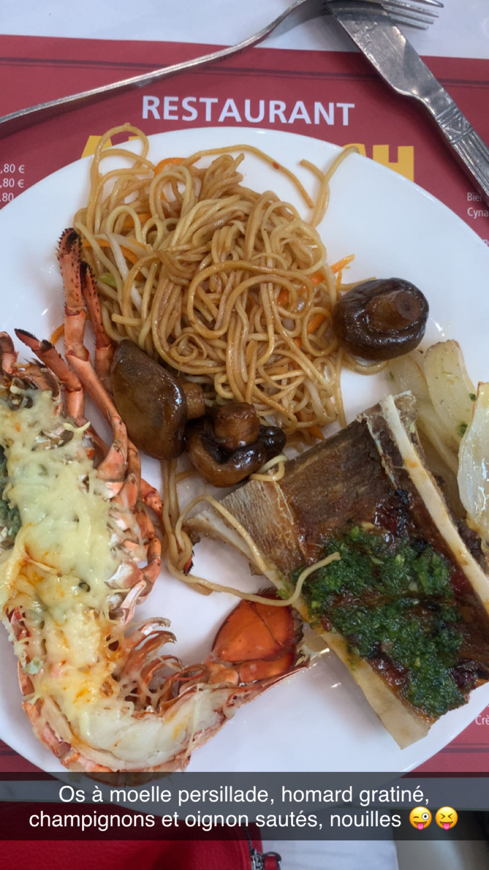 Homard et os à moelle