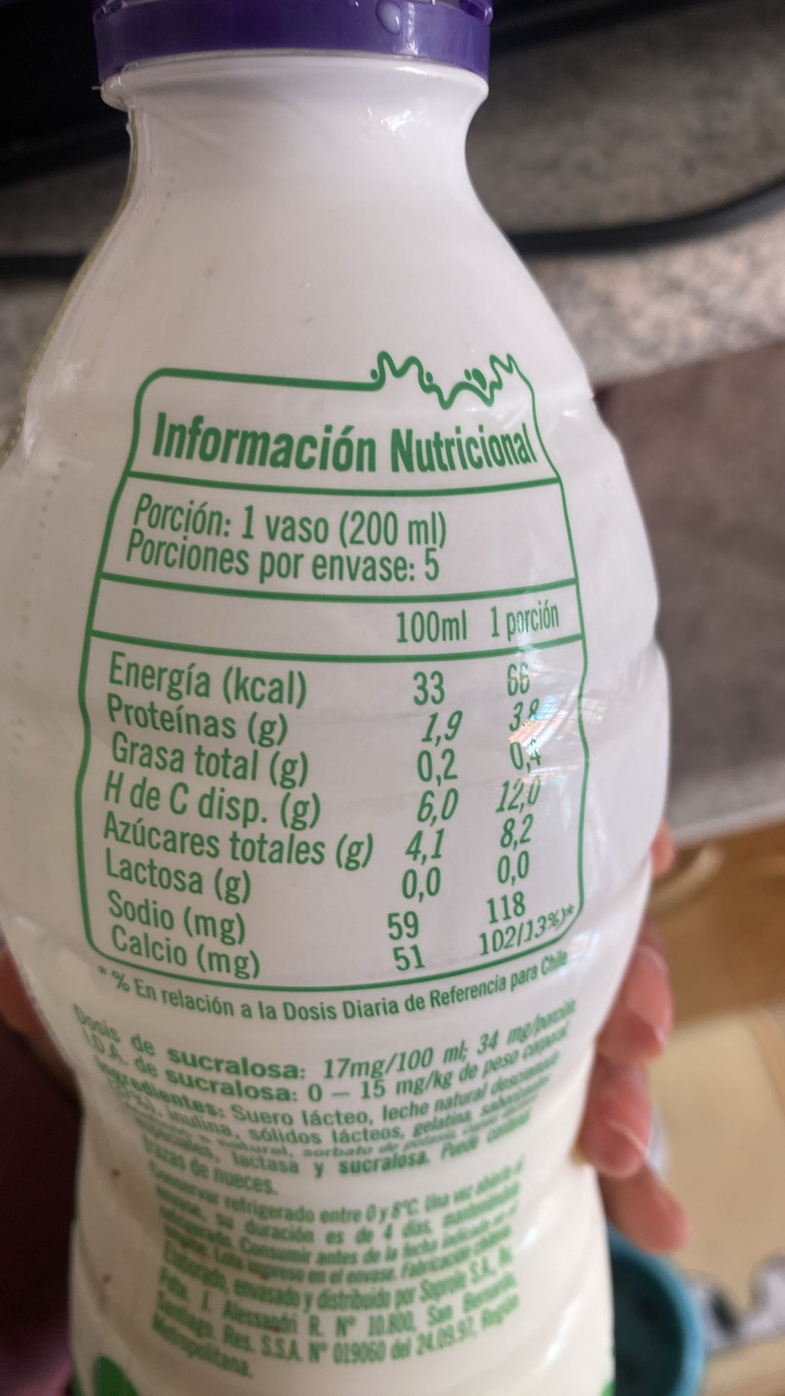 Sweetened dairy drink