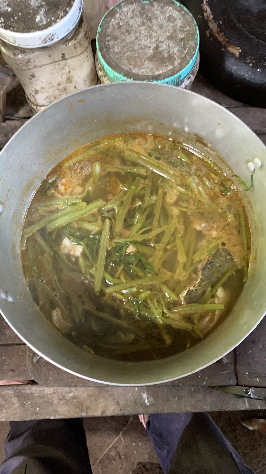 Water spinach fish soup