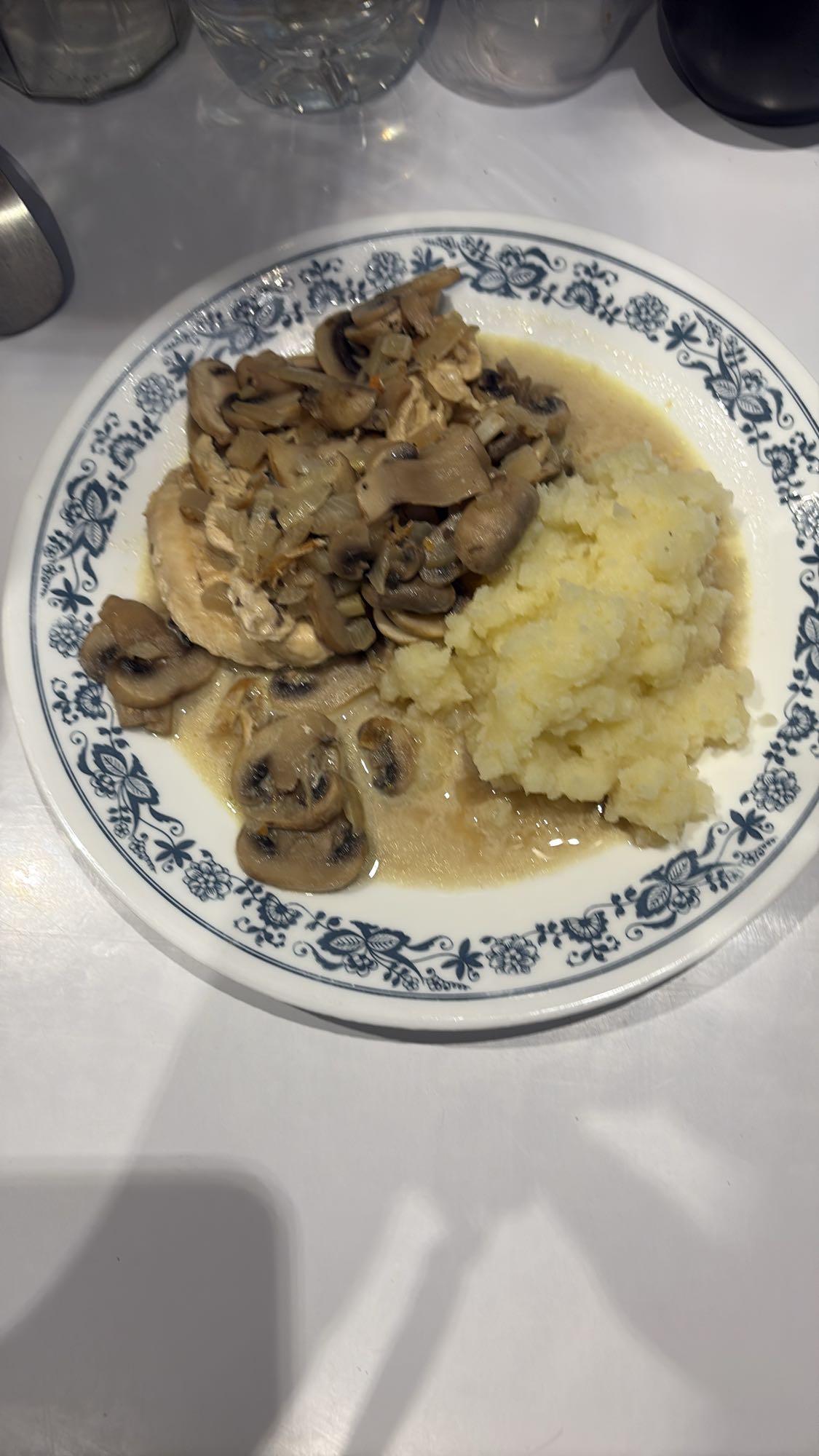 Poulet champignons purée